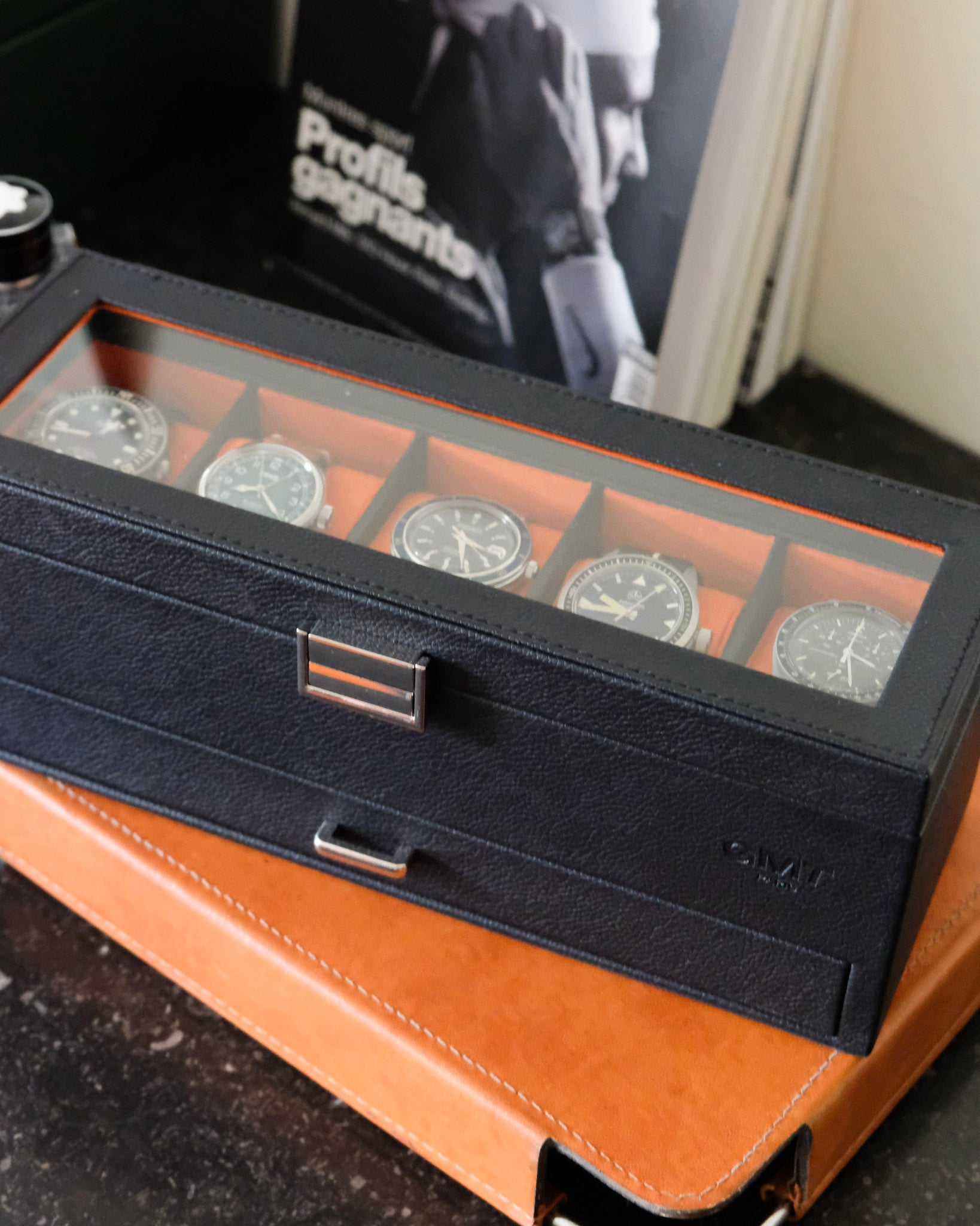 Jean watch box 5 slots + drawer