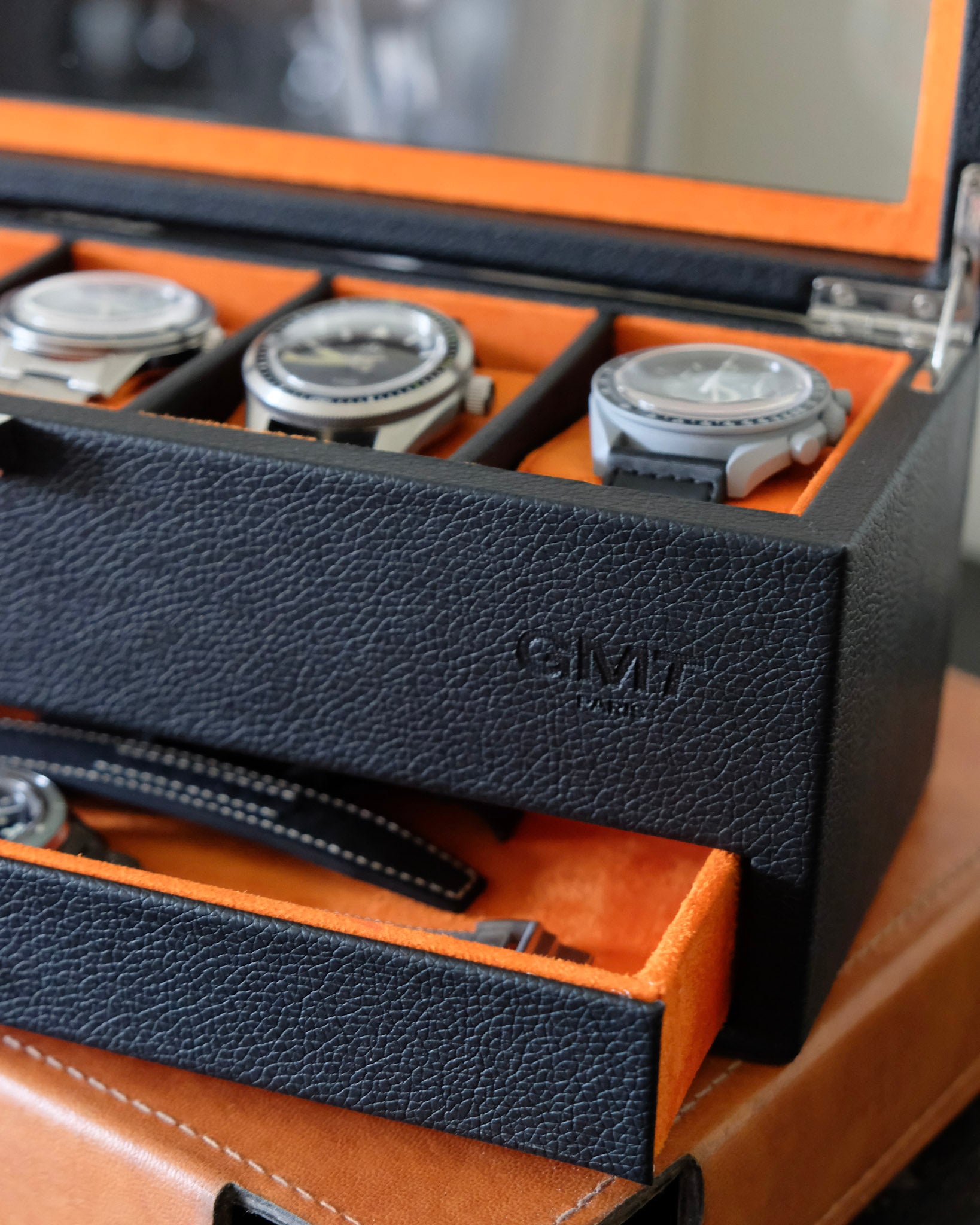 Jean watch box 5 slots + drawer