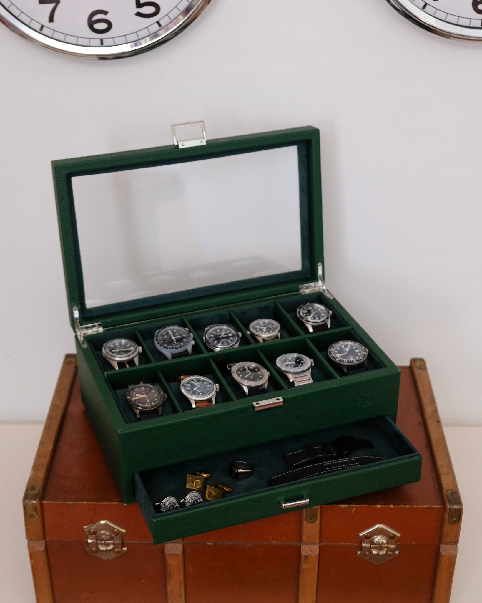 Jean watch box 10 slots + drawer