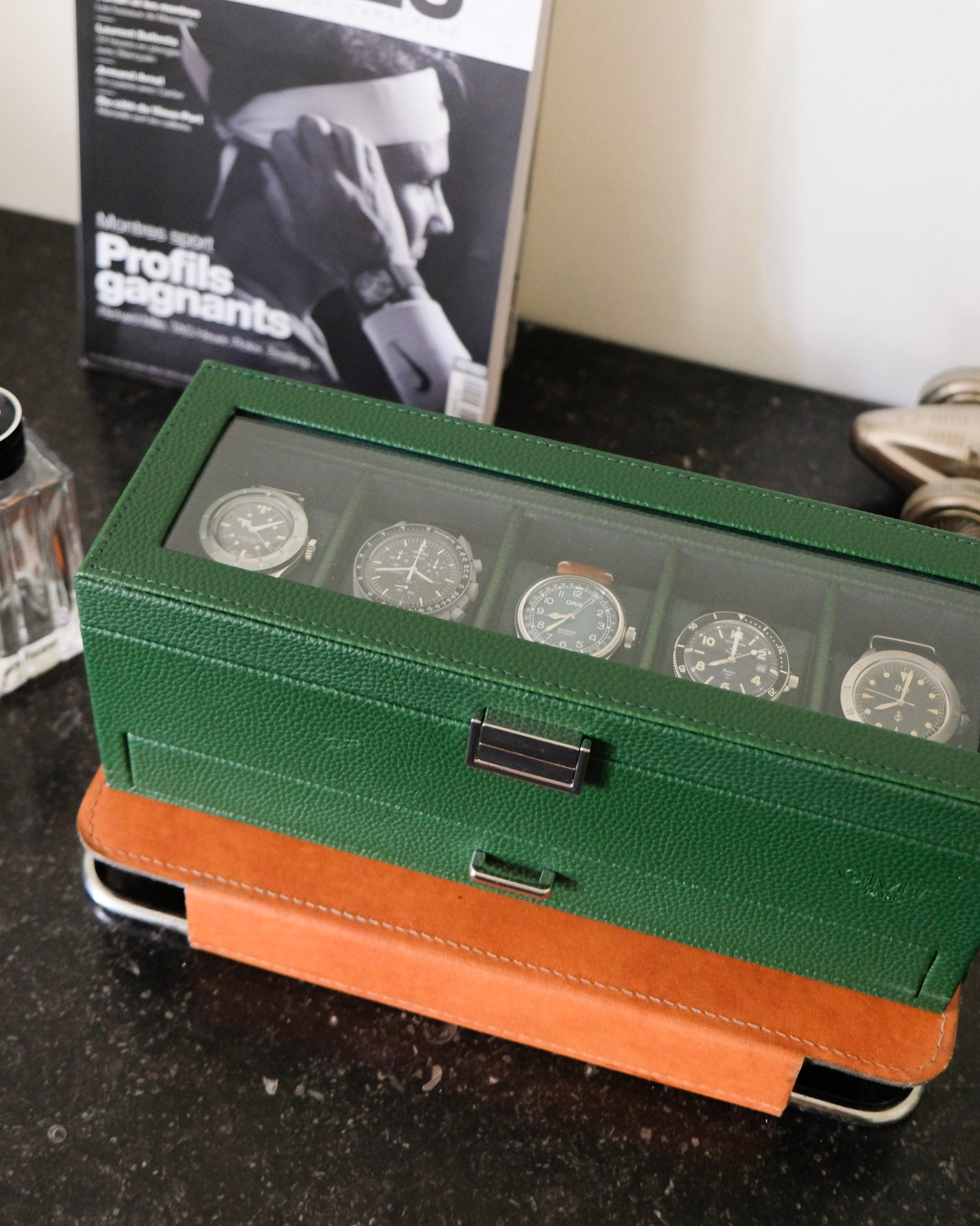 Jean watch box 5 slots + drawer