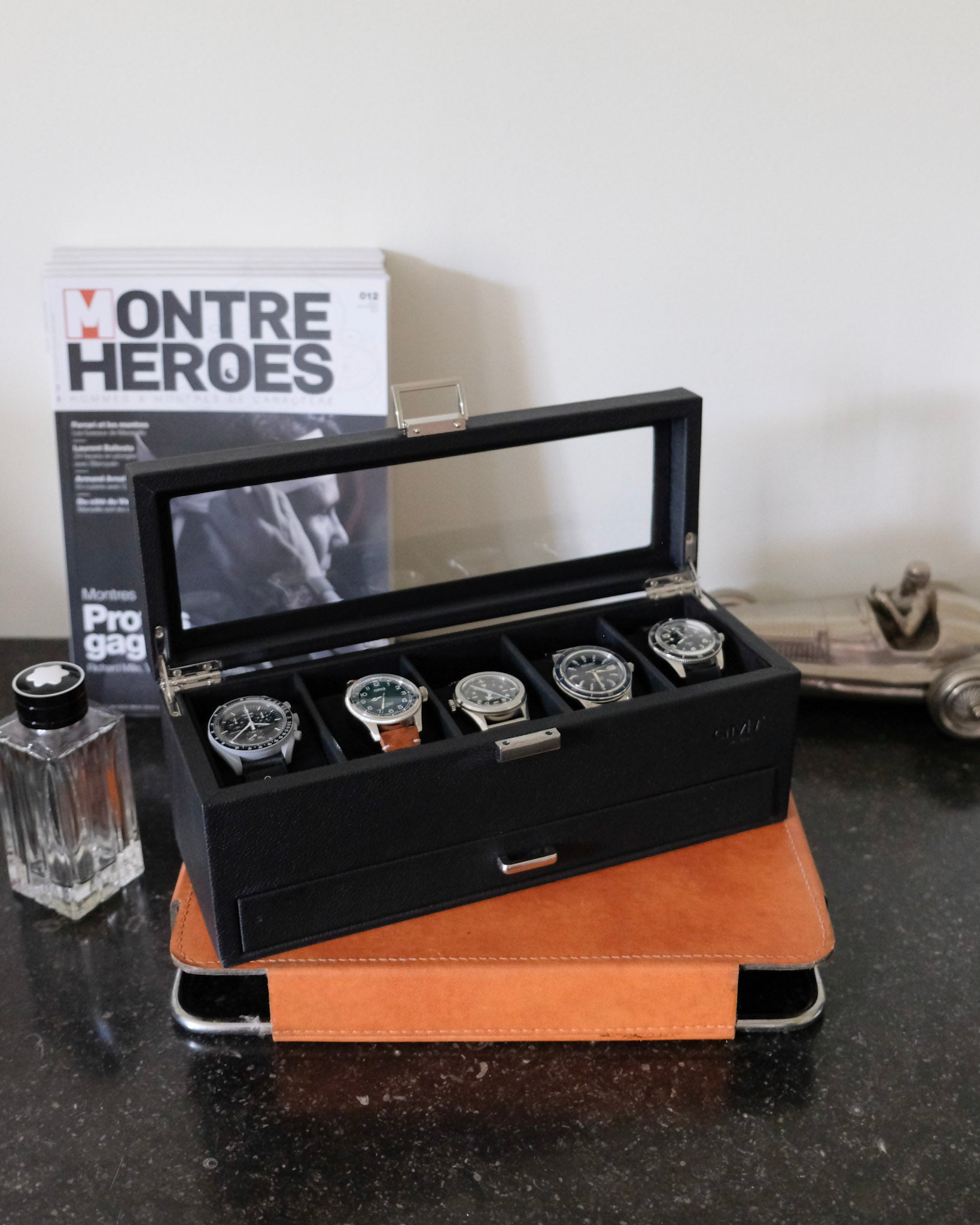 Jean watch box 5 slots + drawer