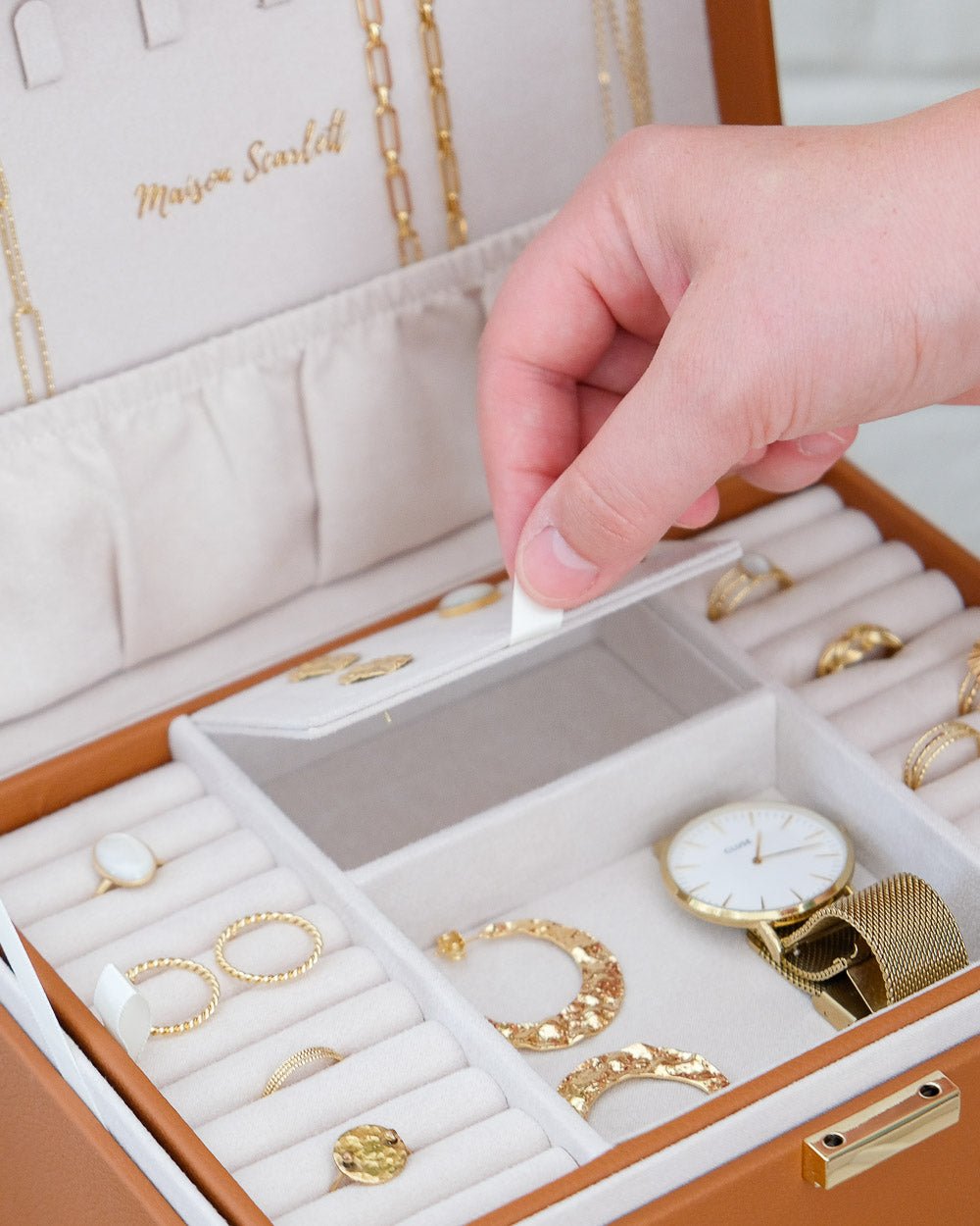 Denise PU leather jewelry box