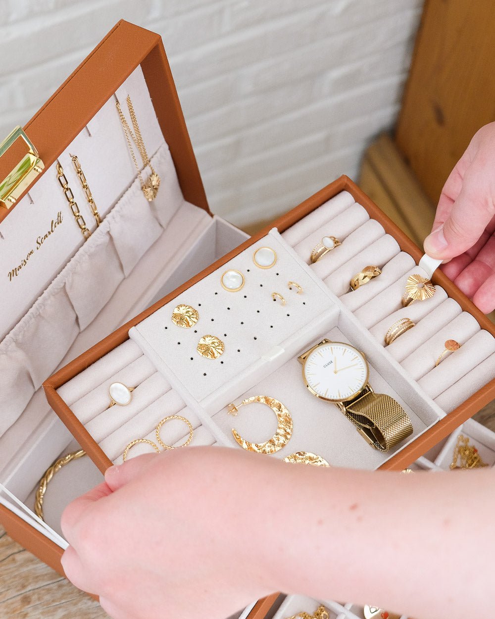 Denise PU leather jewelry box