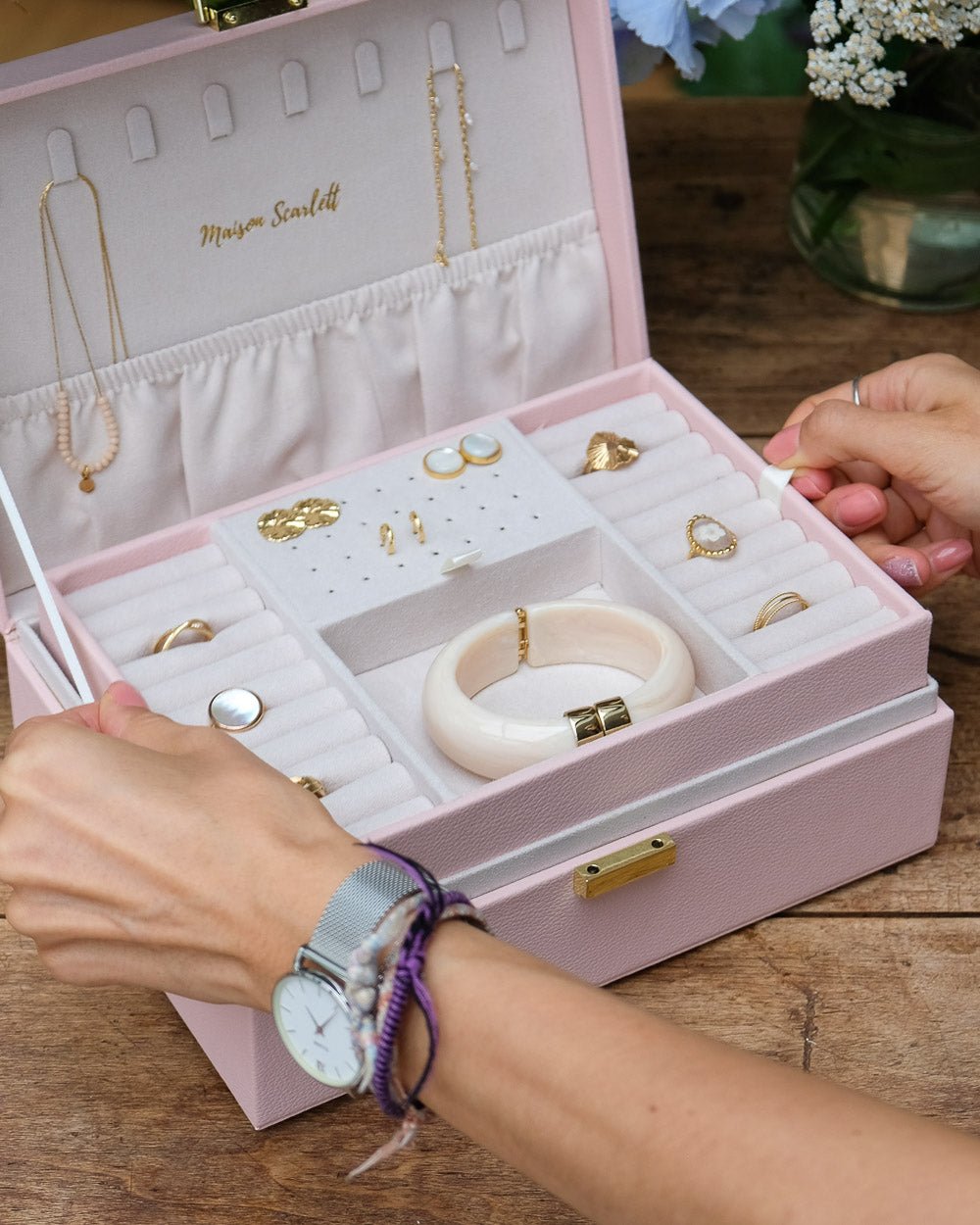 Louise PU leather jewelry box