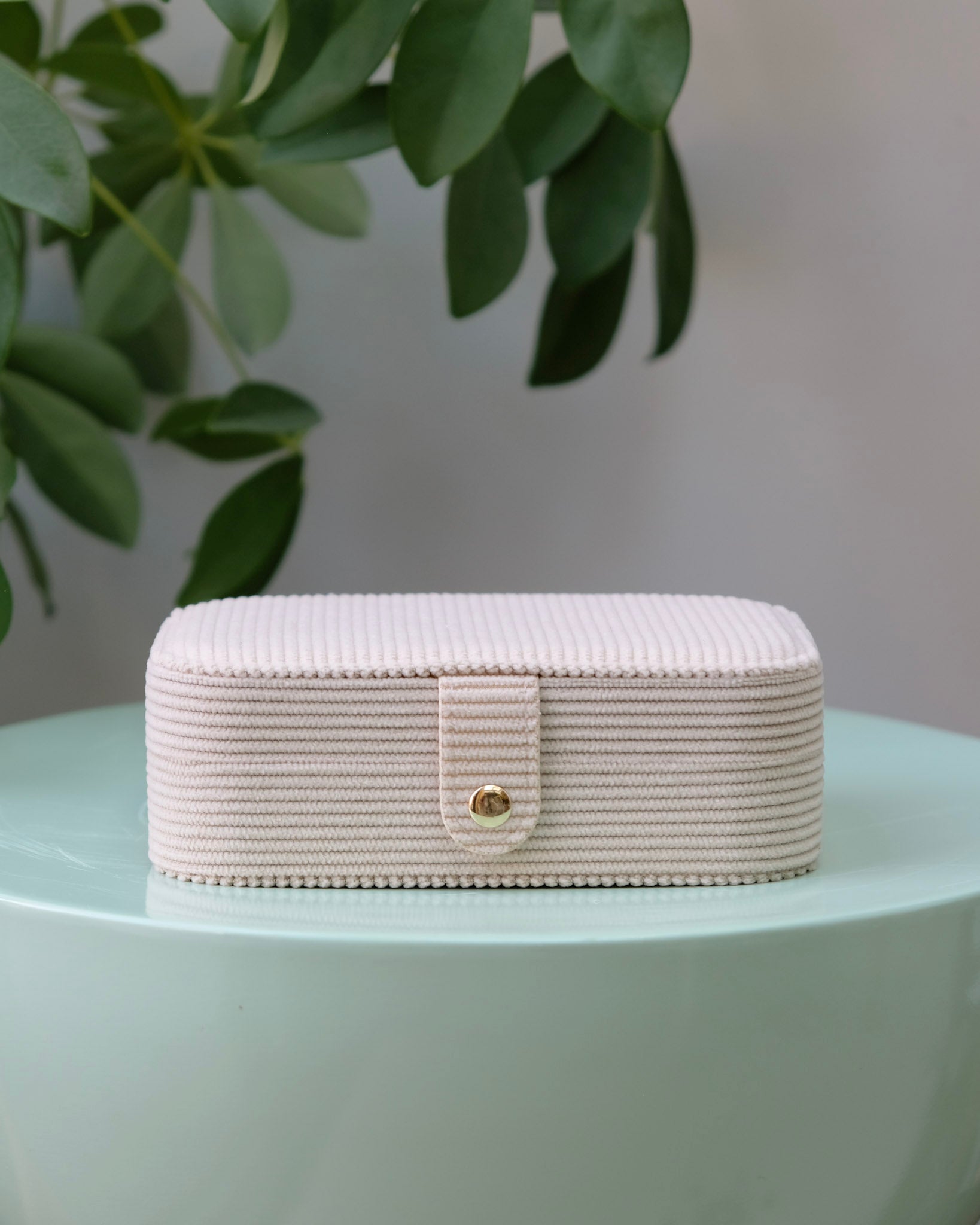 Brigitte corduroy travel jewelry box