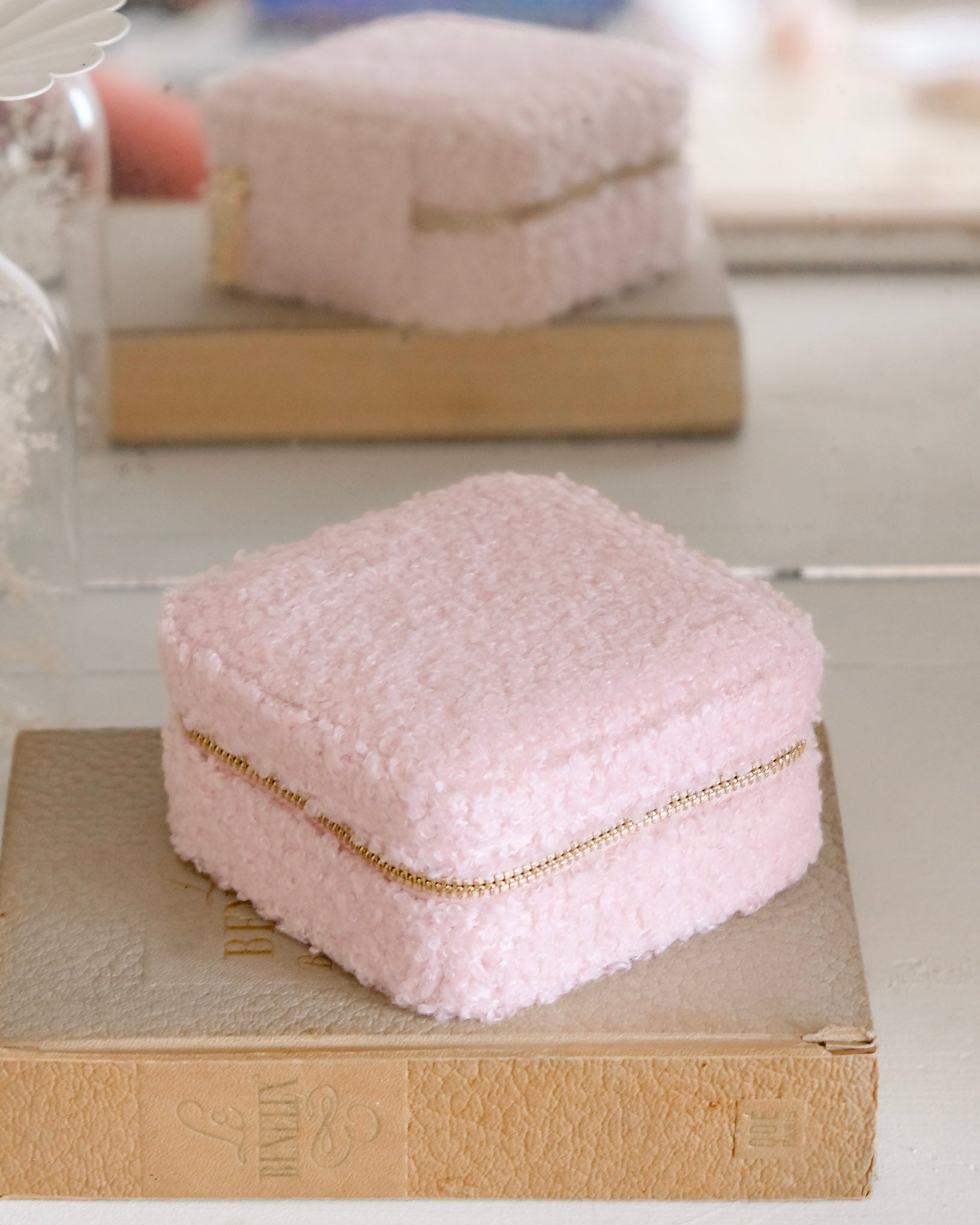 Boîte à bijoux de voyage Corinne en moumoute