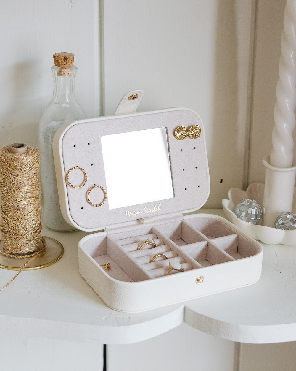 Brigitte PU leather travel jewelry box