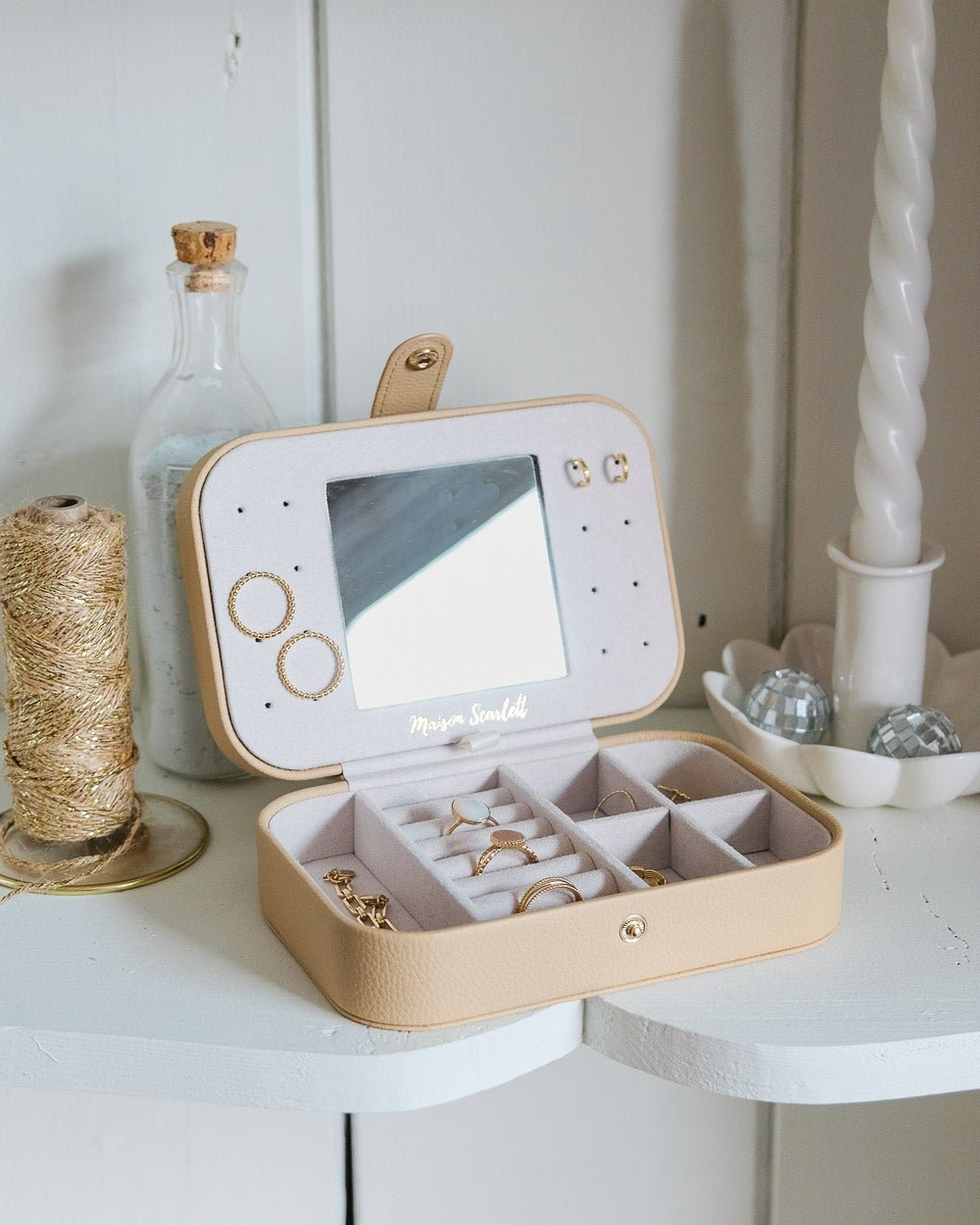 Brigitte PU leather travel jewelry box