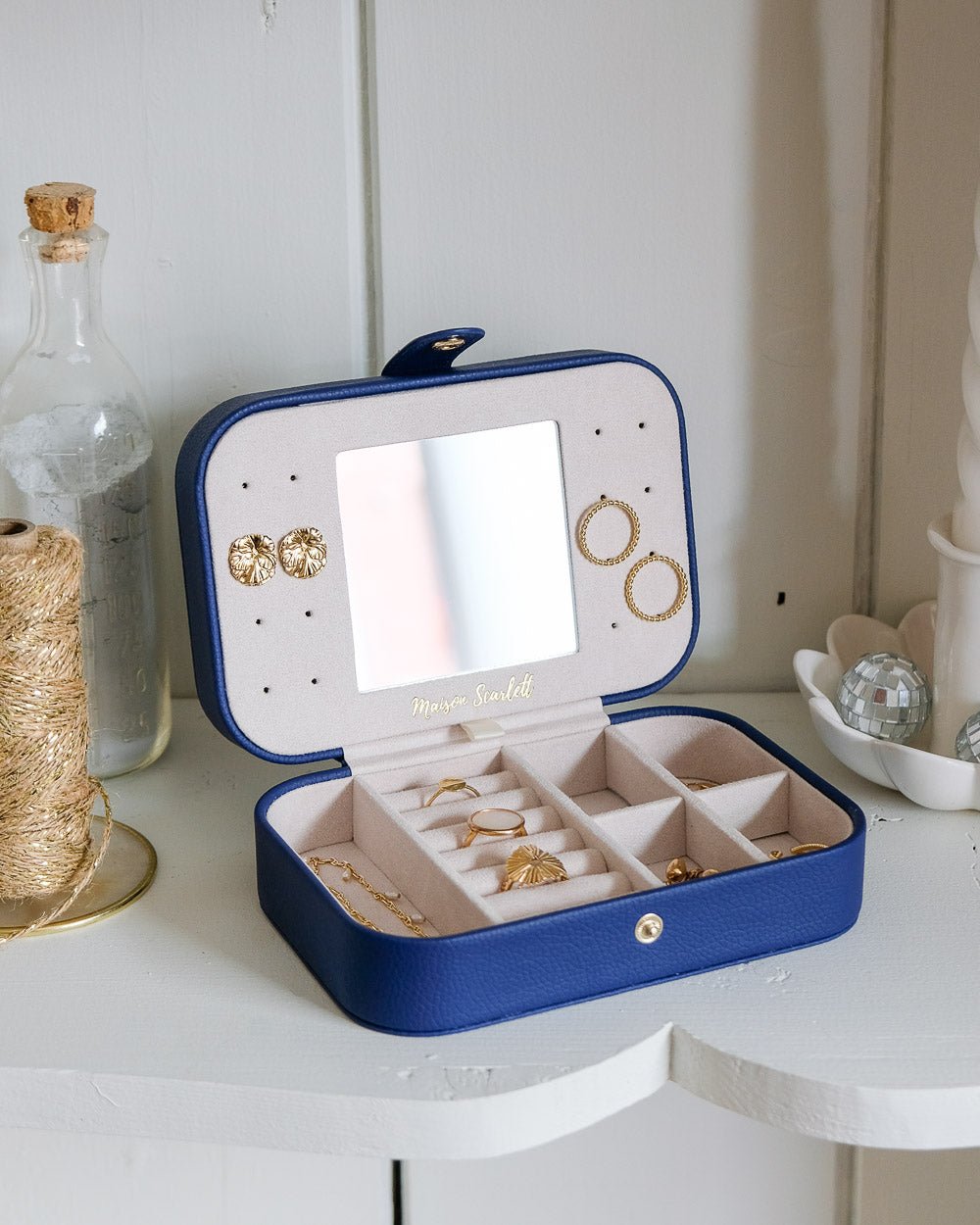 Brigitte PU leather travel jewelry box