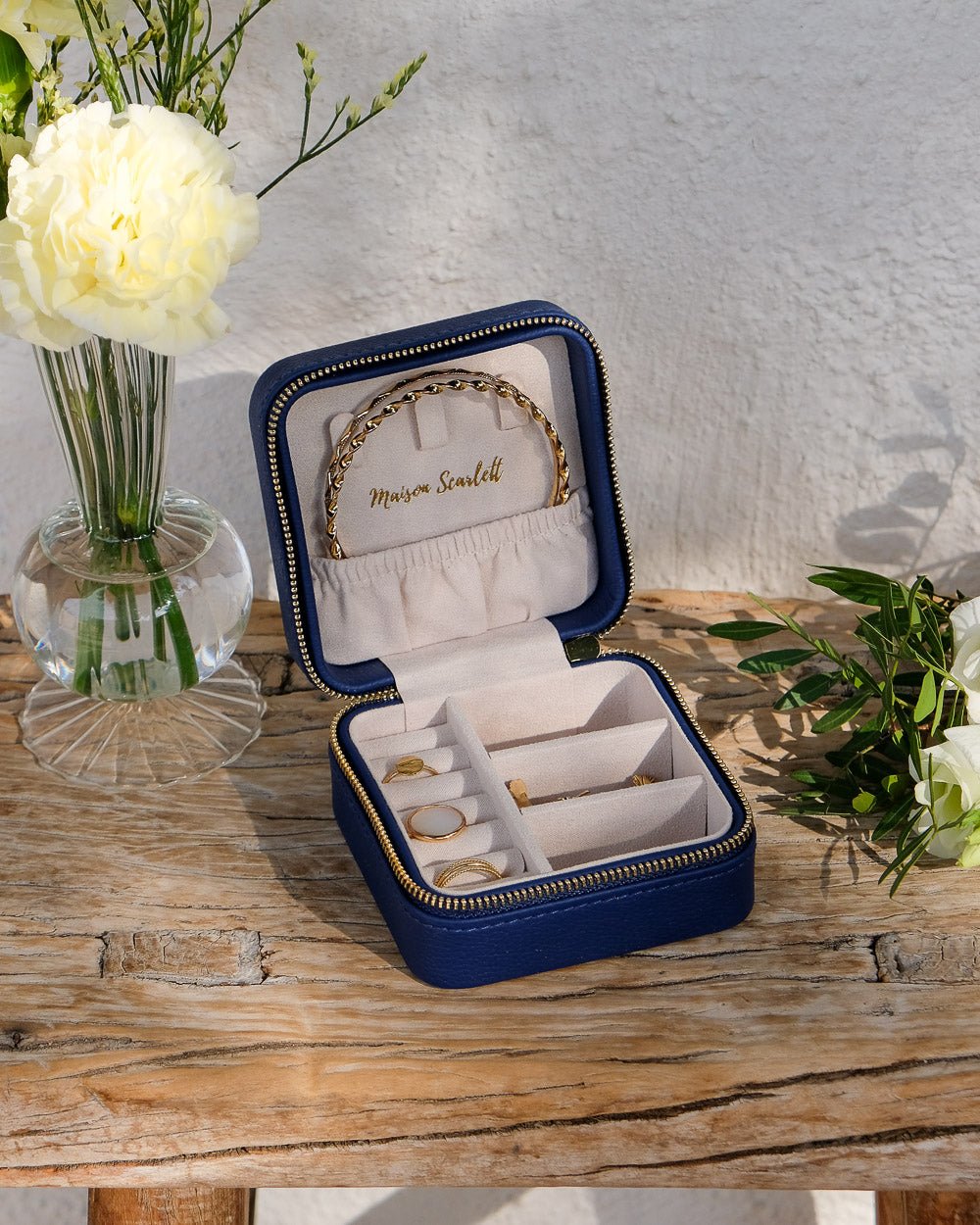 Corinne PU leather travel jewelry box