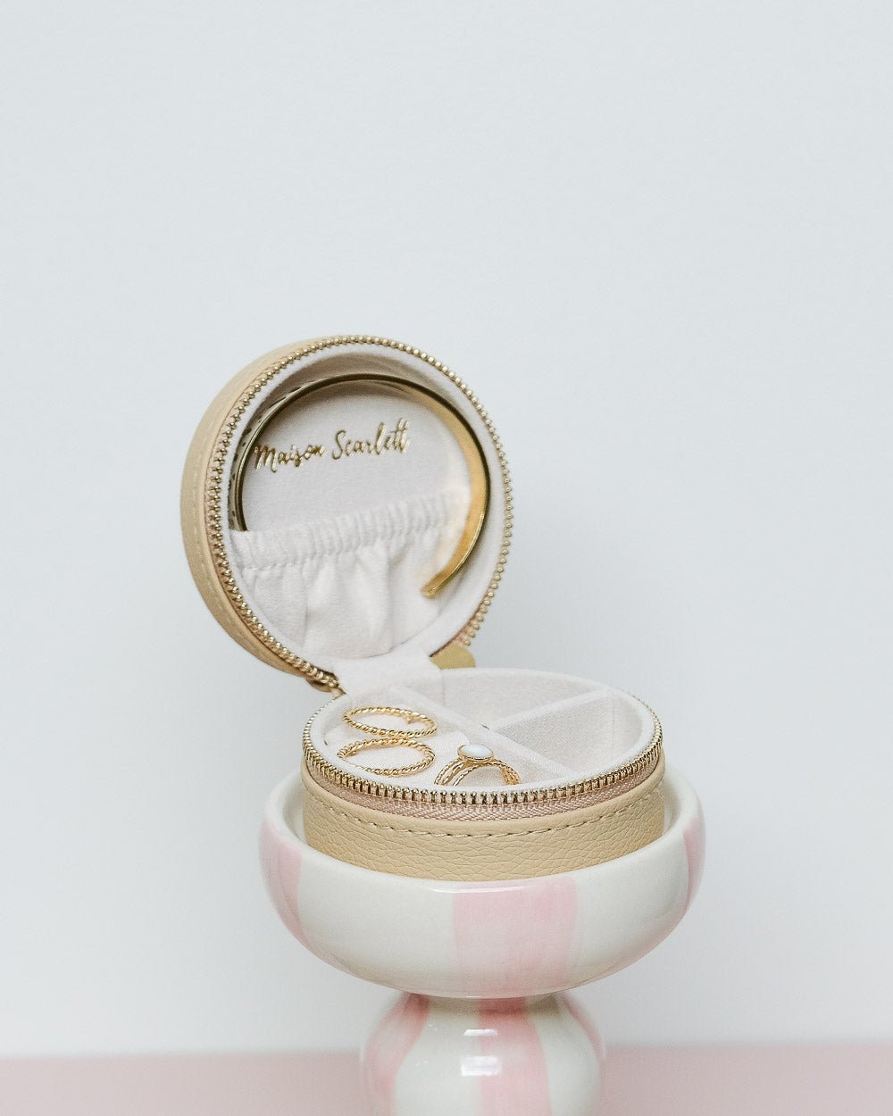 Yvonne PU leather travel jewelry box