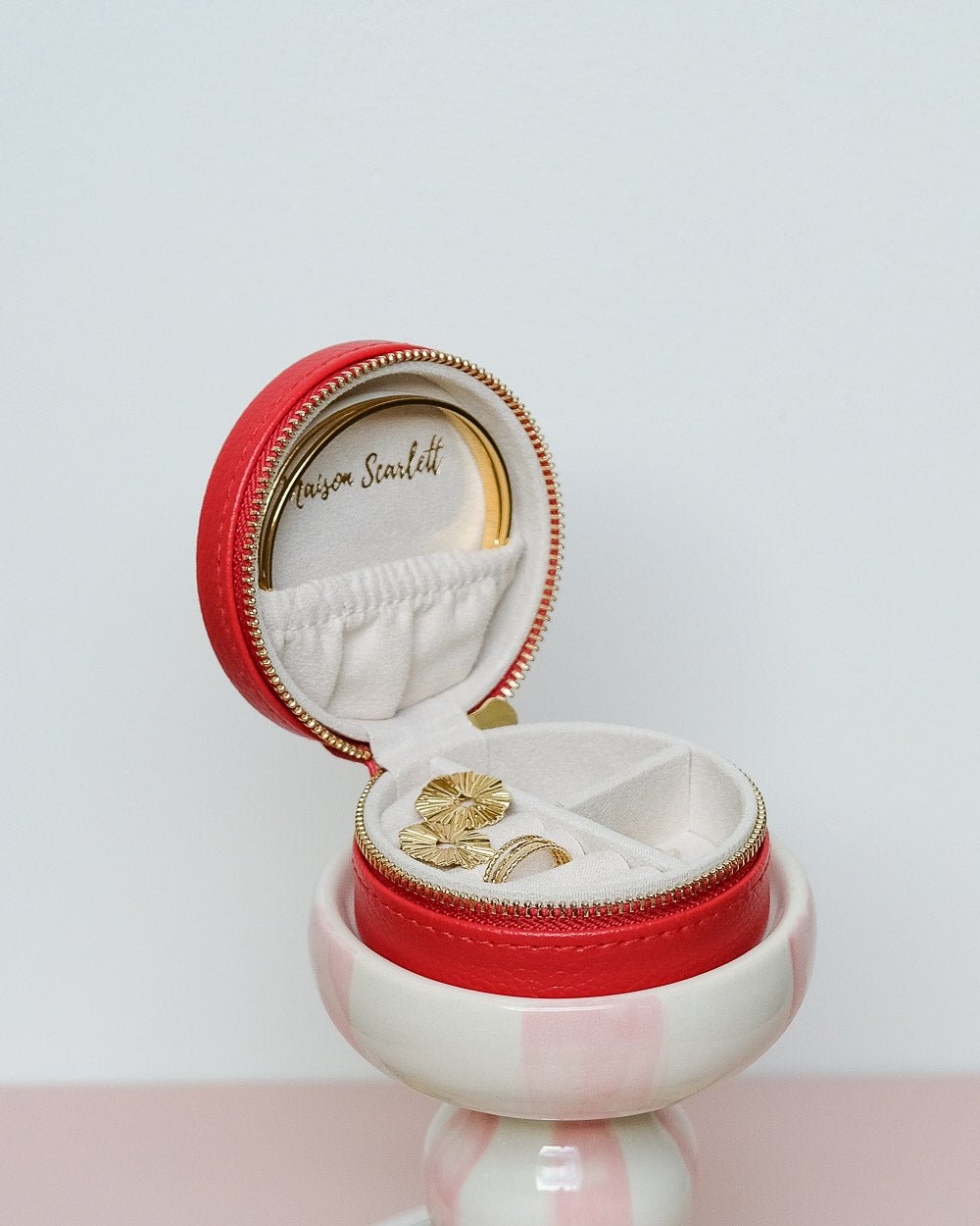 Yvonne PU leather travel jewelry box