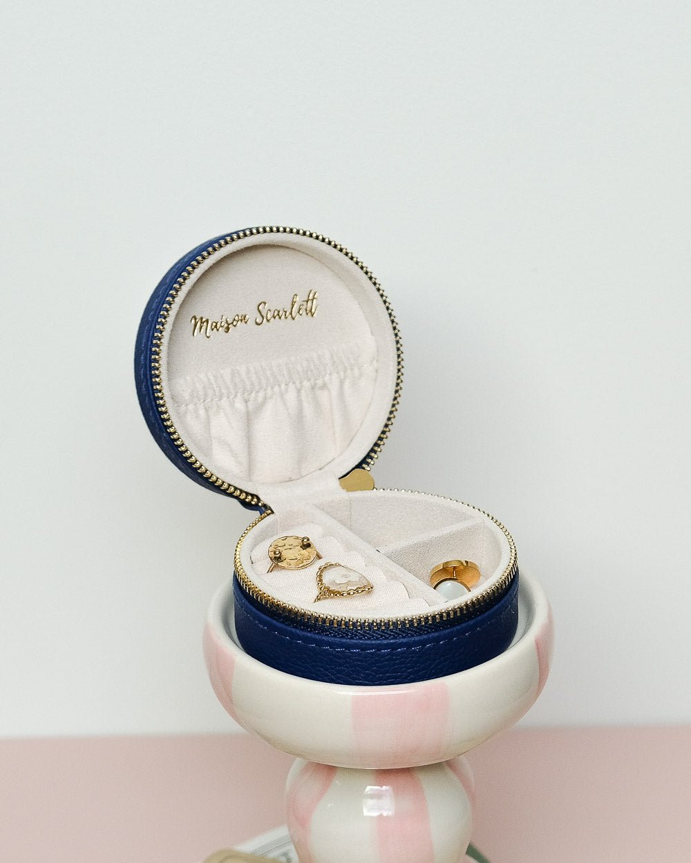 Yvonne PU leather travel jewelry box