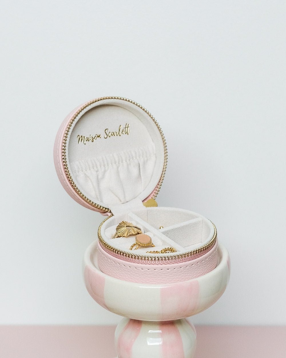 Yvonne PU leather travel jewelry box