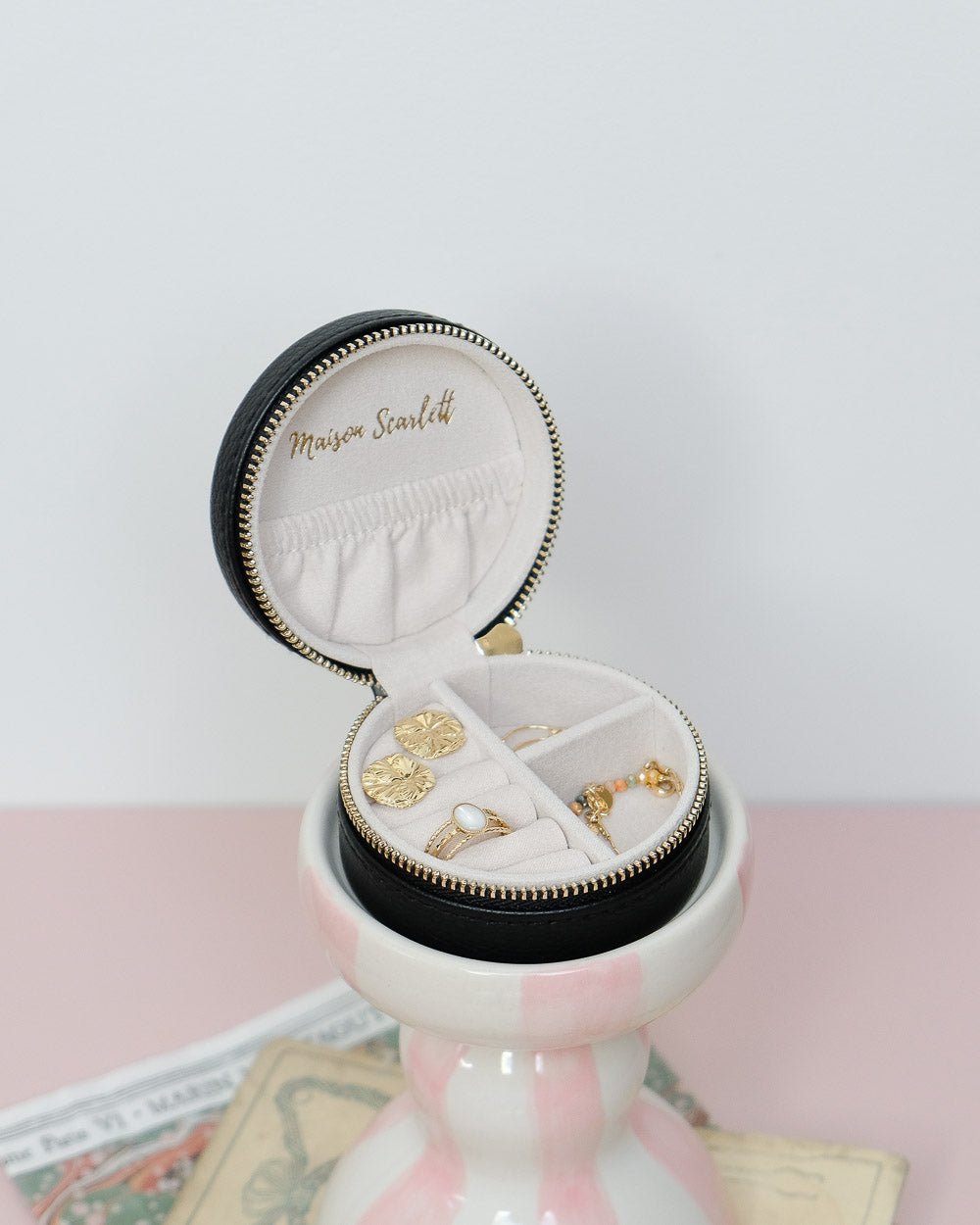 Yvonne PU leather travel jewelry box