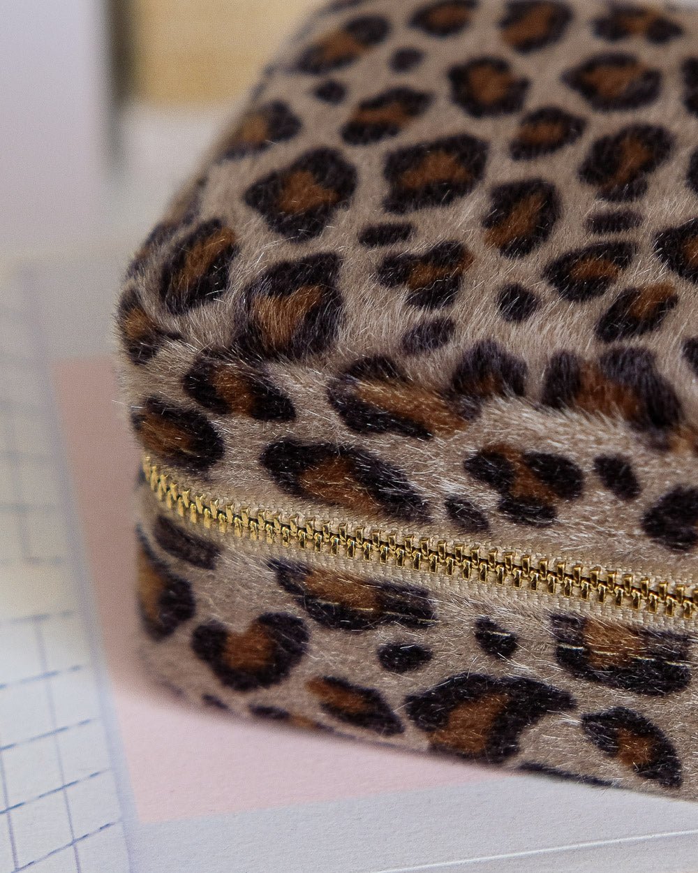Corinne leopard travel jewelry box