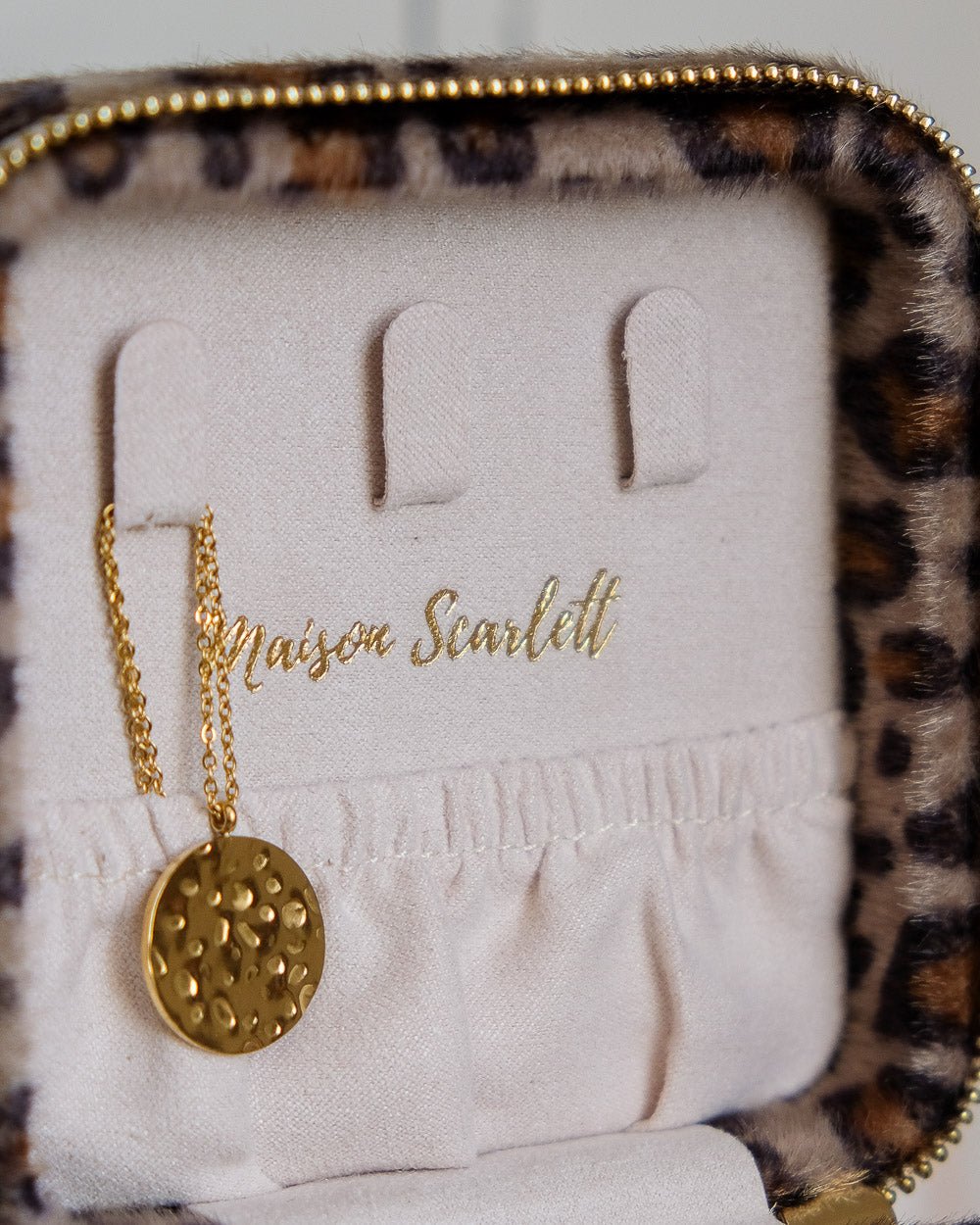 Corinne leopard travel jewelry box