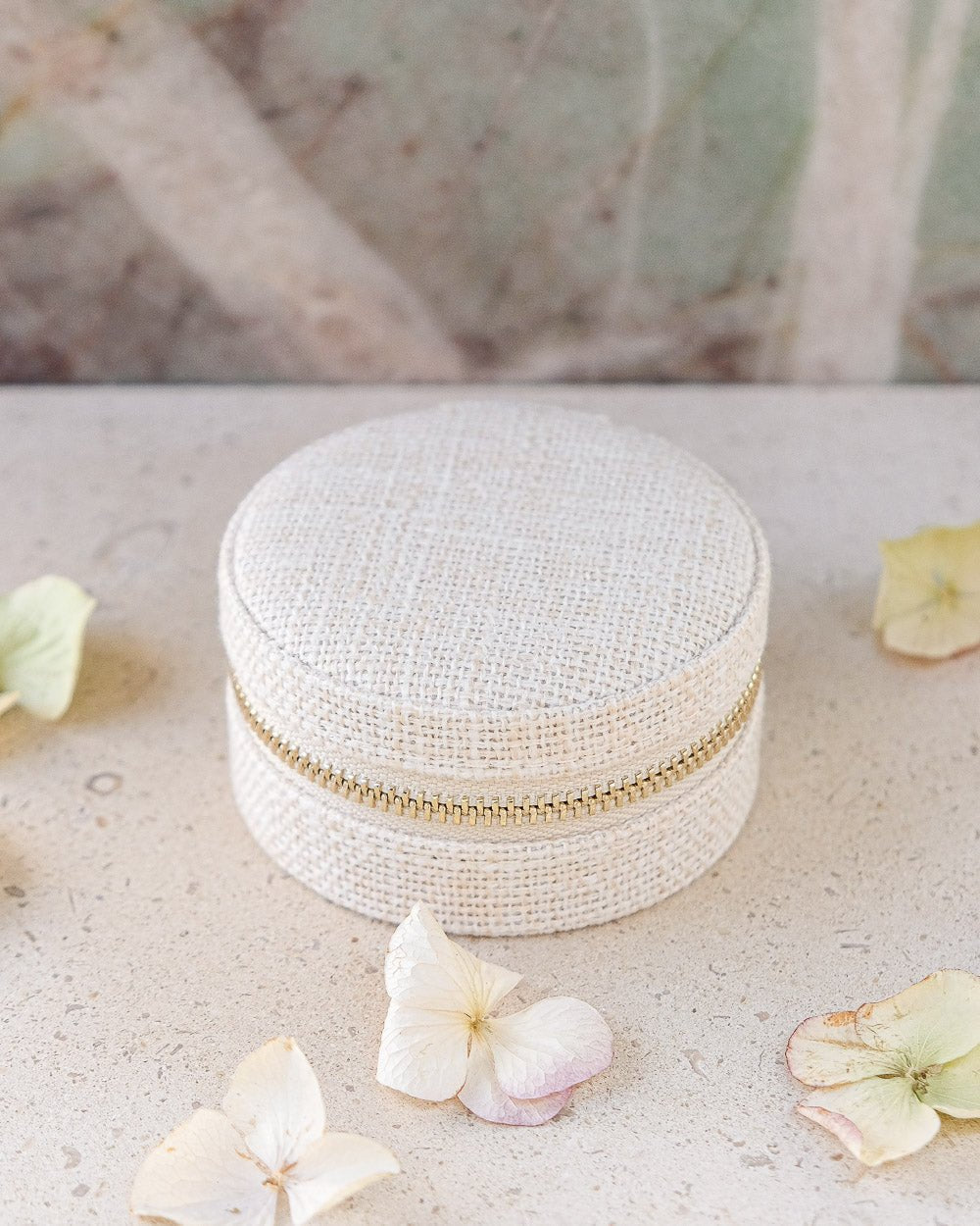 Boîte à bijoux de voyage Yvonne effet lin