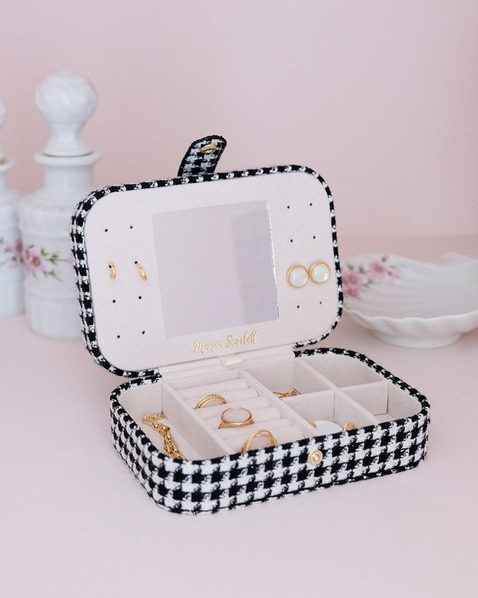 Brigitte Houndstooth Reise-Schmuckkästchen