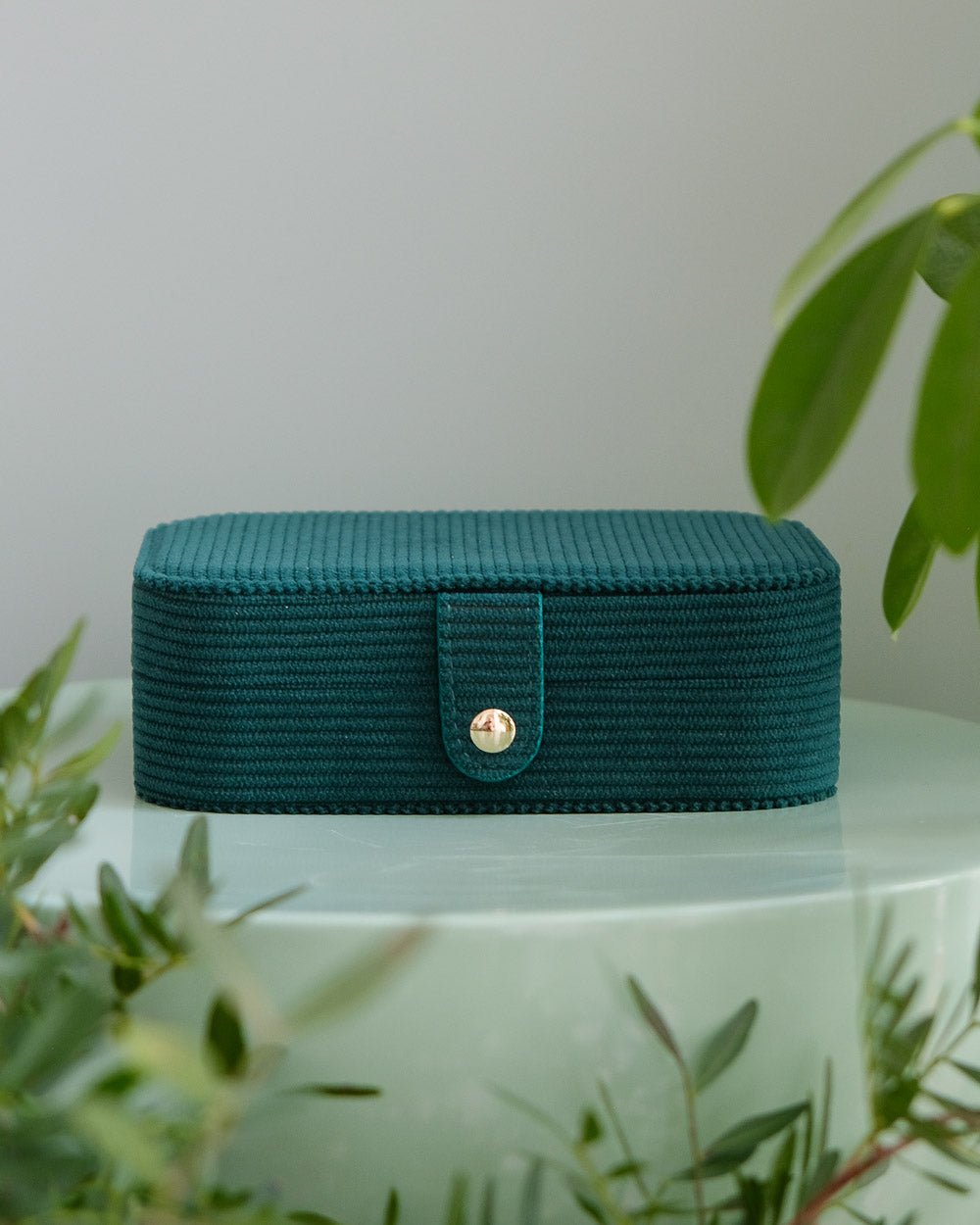 Brigitte corduroy travel jewelry box