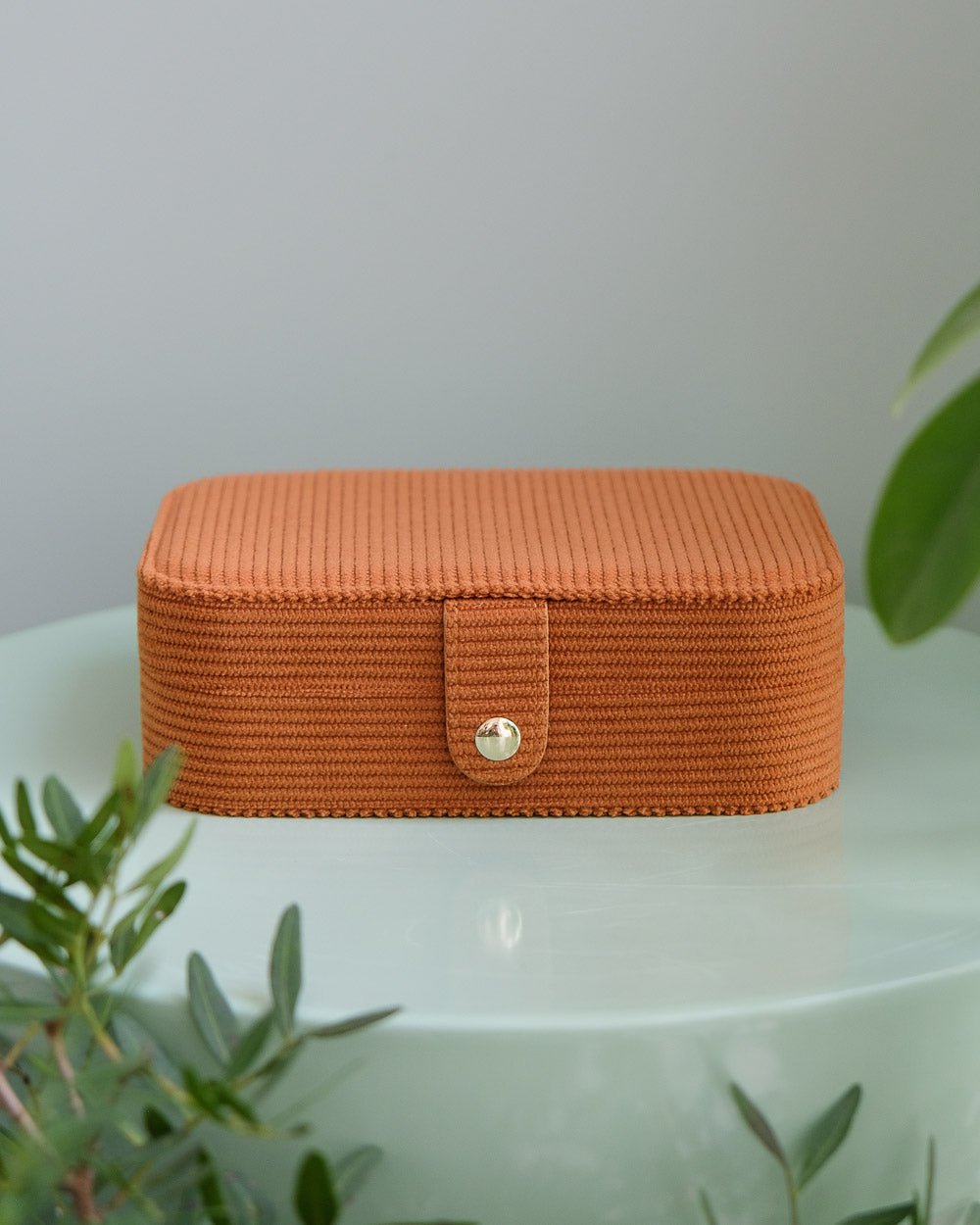 Brigitte corduroy travel jewelry box