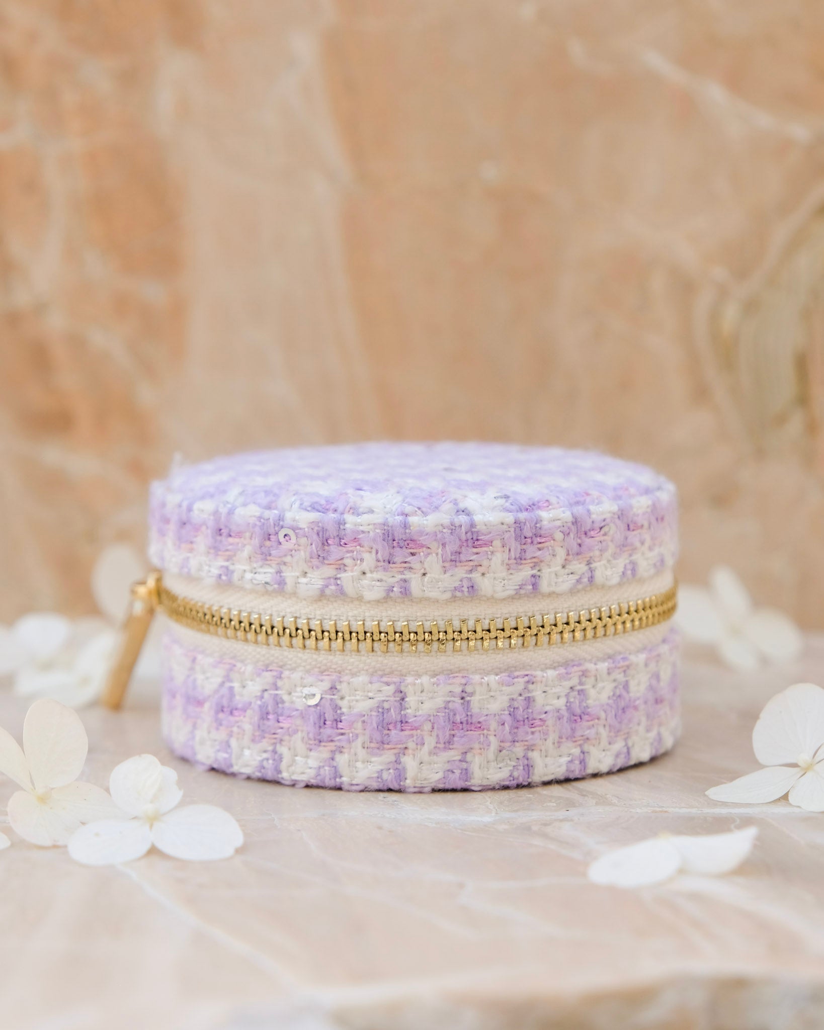 Yvonne houndstooth travel jewelry box