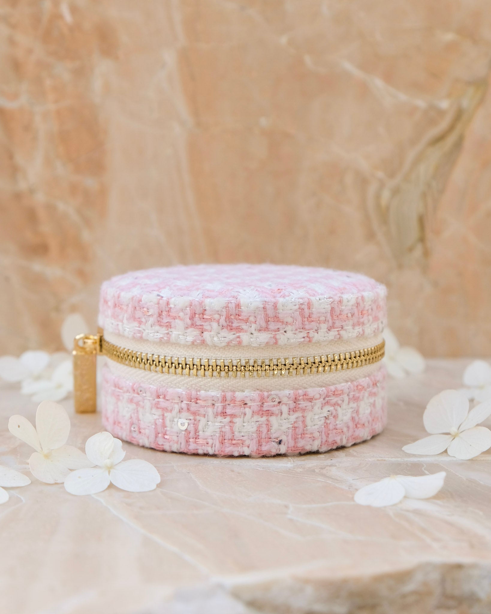 Yvonne houndstooth travel jewelry box