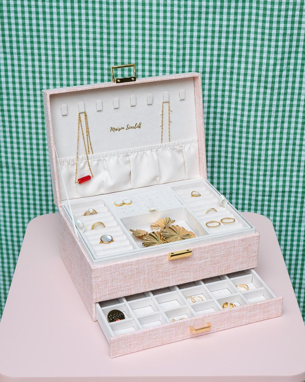 Denise linen effect jewelry box
