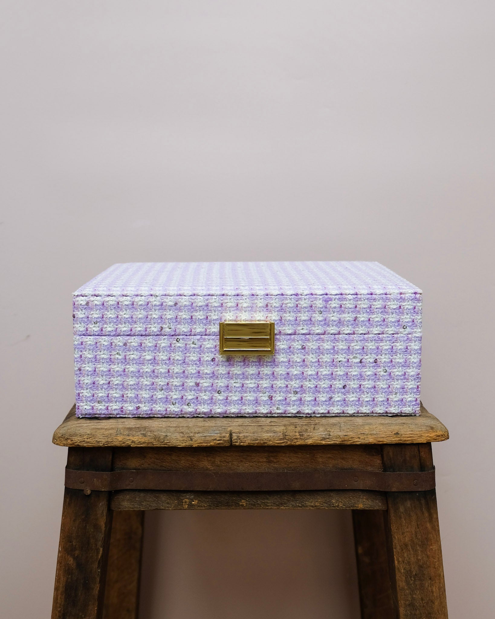 Boîte à bijoux Louise en pied-de-poule