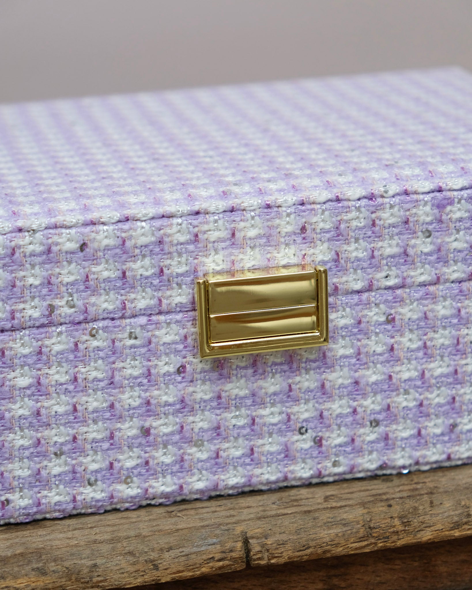 Boîte à bijoux Louise en pied-de-poule