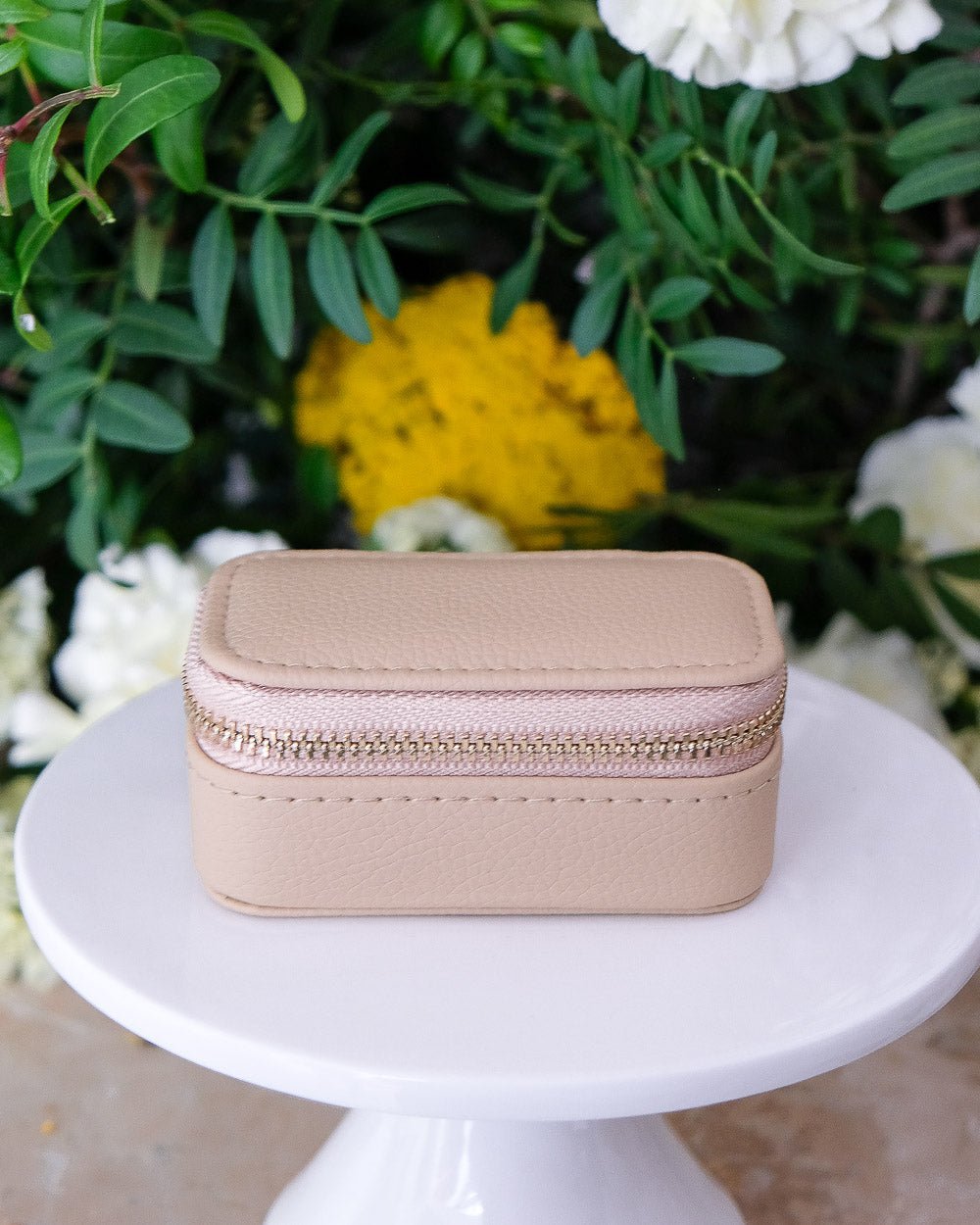 Marie PU leather mini travel jewelry box