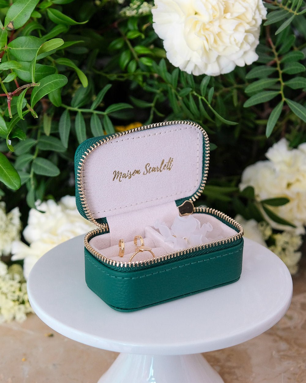 Marie PU leather mini travel jewelry box