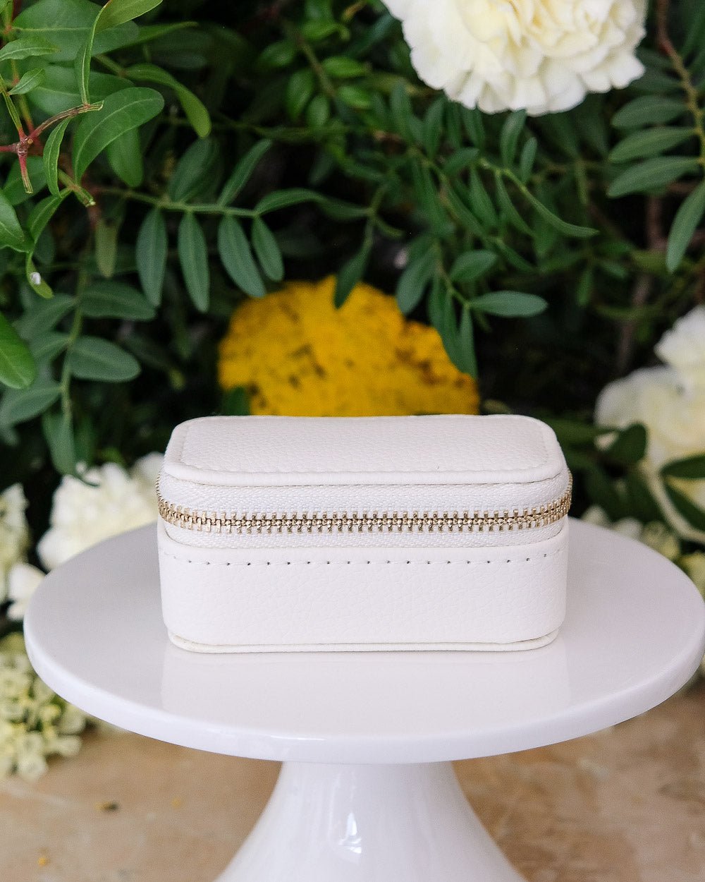 Marie PU leather mini travel jewelry box