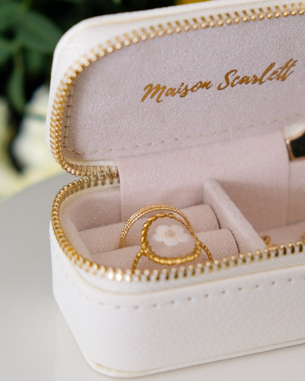 Marie PU leather mini travel jewelry box