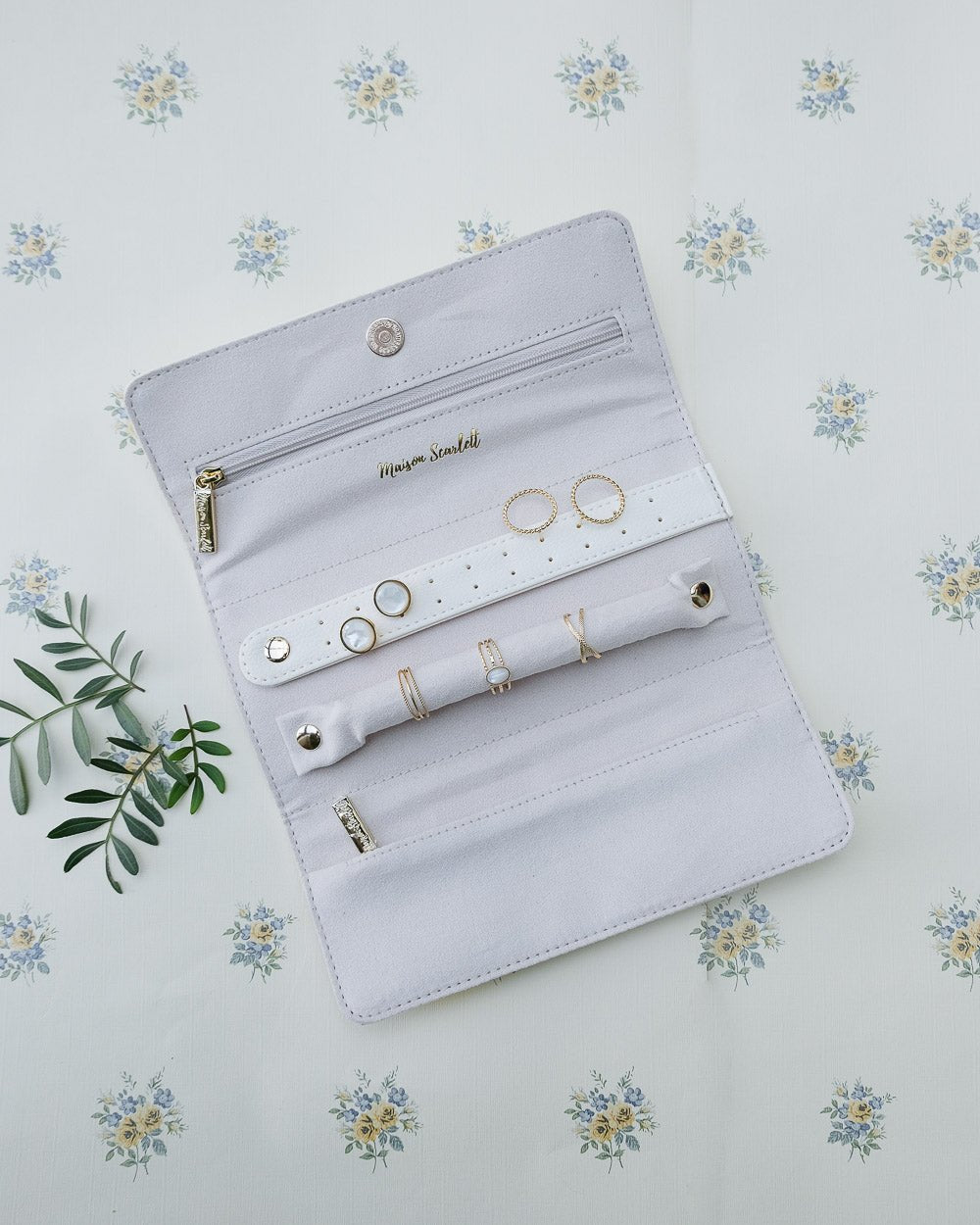 Catherine PU leather travel jewelry pouch