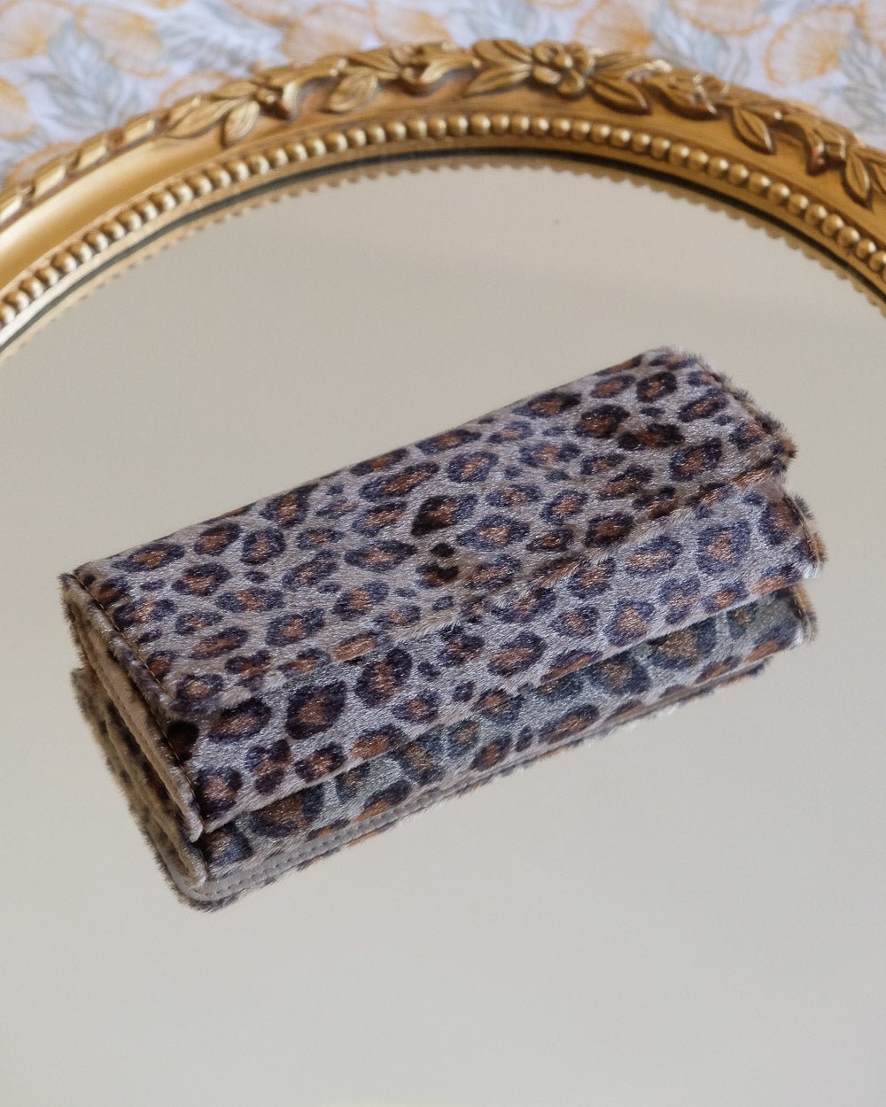 Catherine leopard travel jewelry pouch