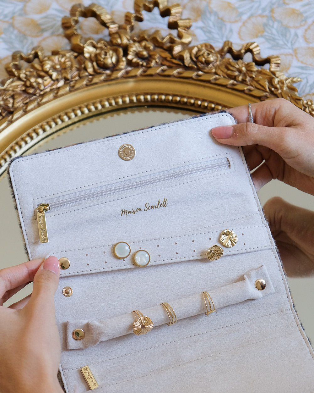 Catherine leopard travel jewelry pouch