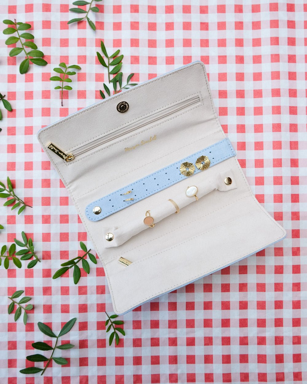 Catherine velvet travel jewelry pouch