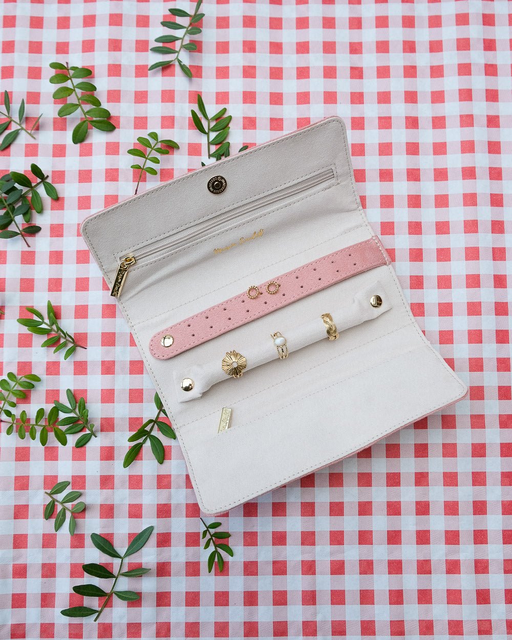 Catherine velvet travel jewelry pouch