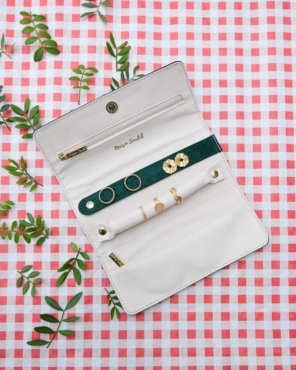 Catherine velvet travel jewelry pouch