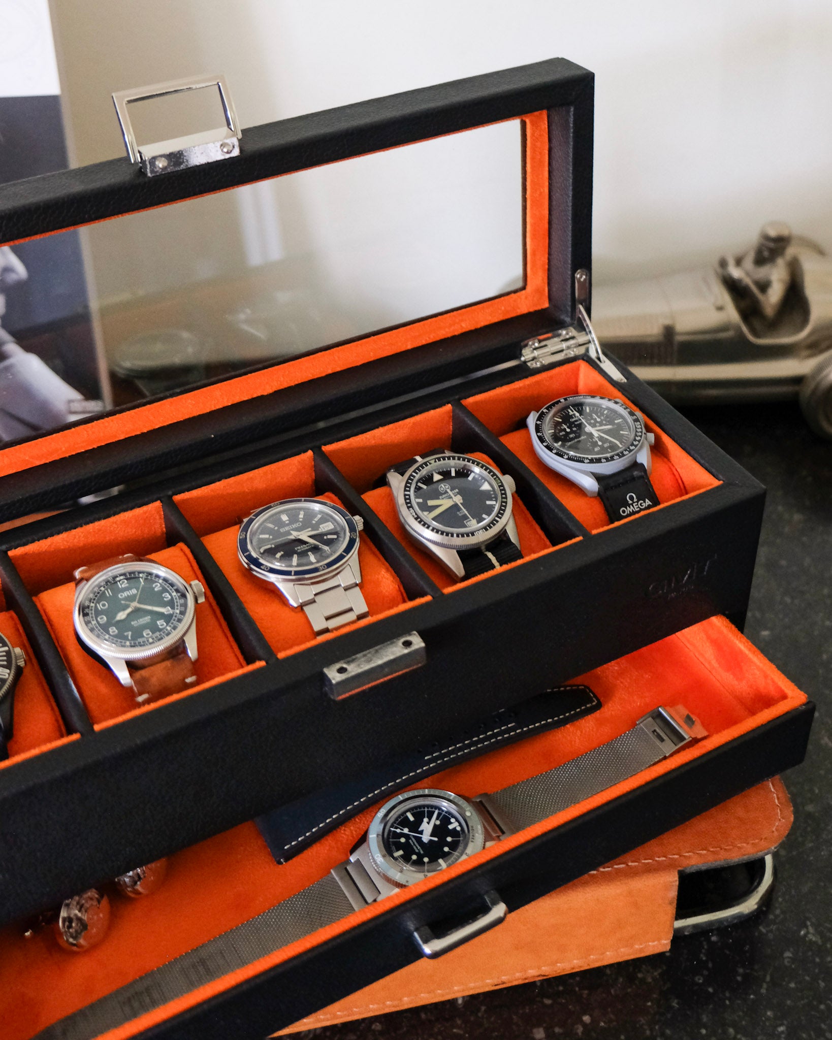 Boîte à montres Jean 5 emplacements + tiroir-feature-4