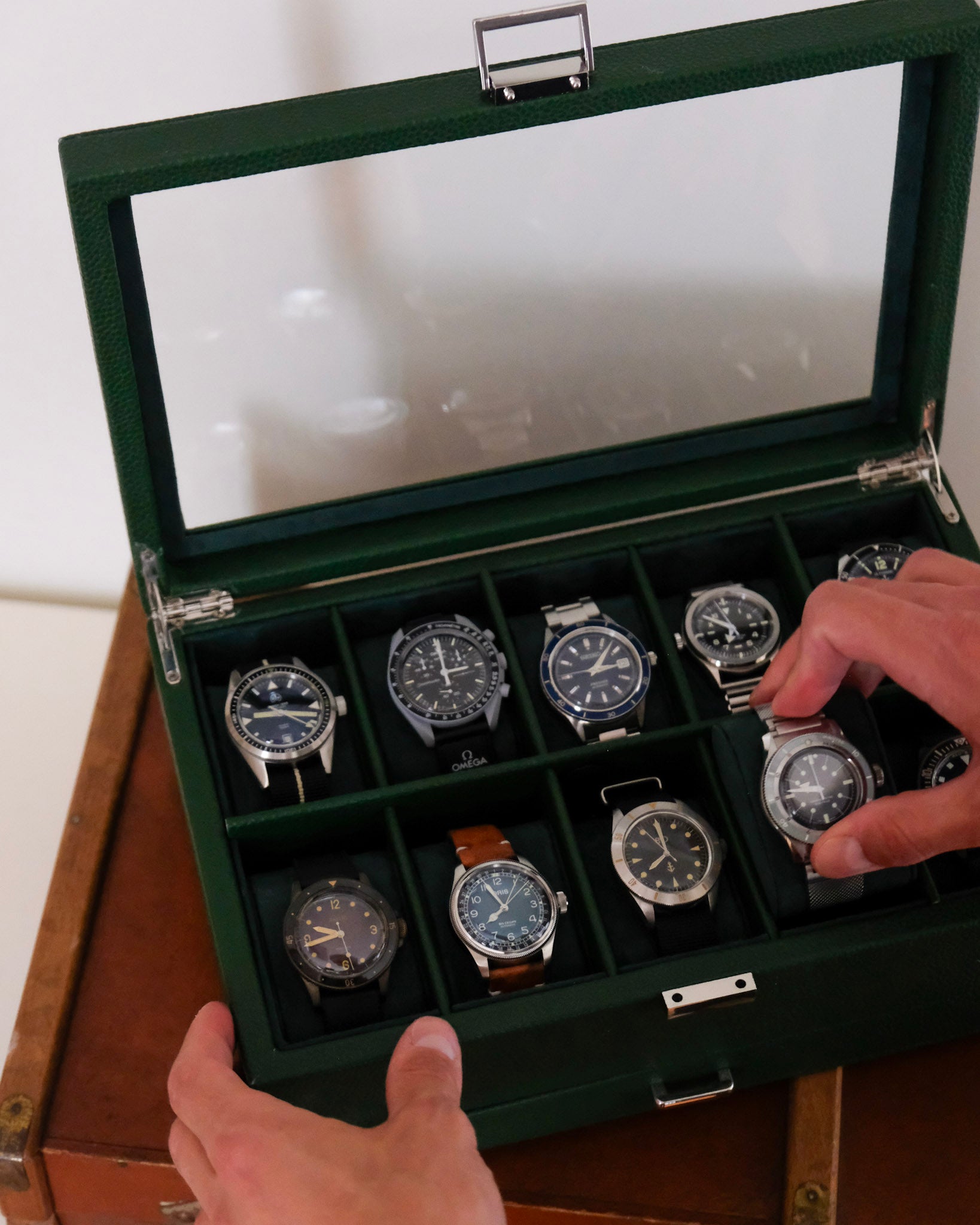 Boîte à montres Jean 10 emplacements + tiroir-feature-2