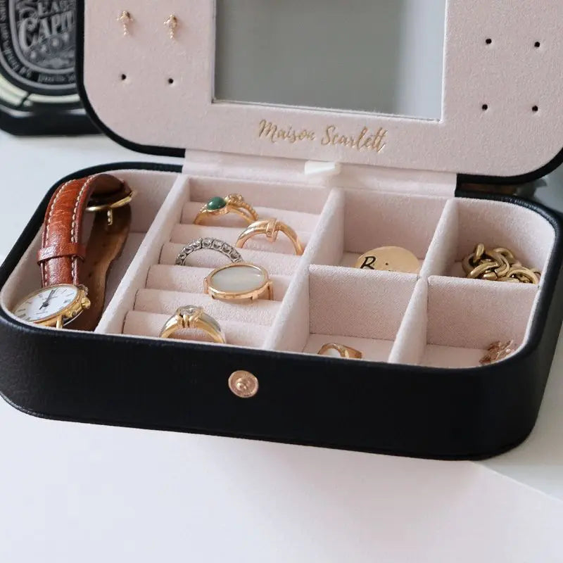 Brigitte leather travel jewelry box-feature-2