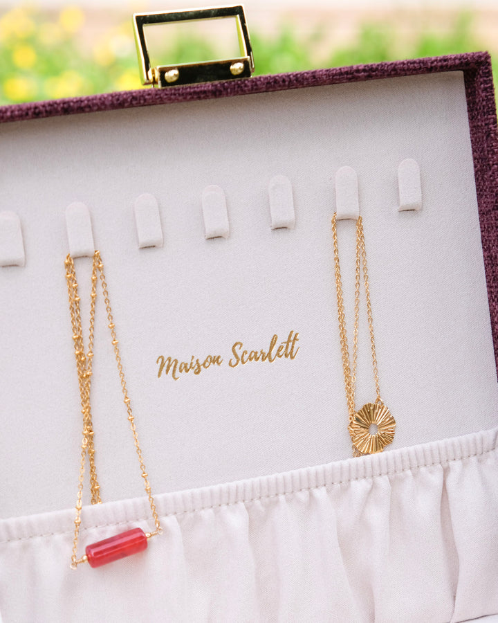 Boîte à bijoux Anne effet lin