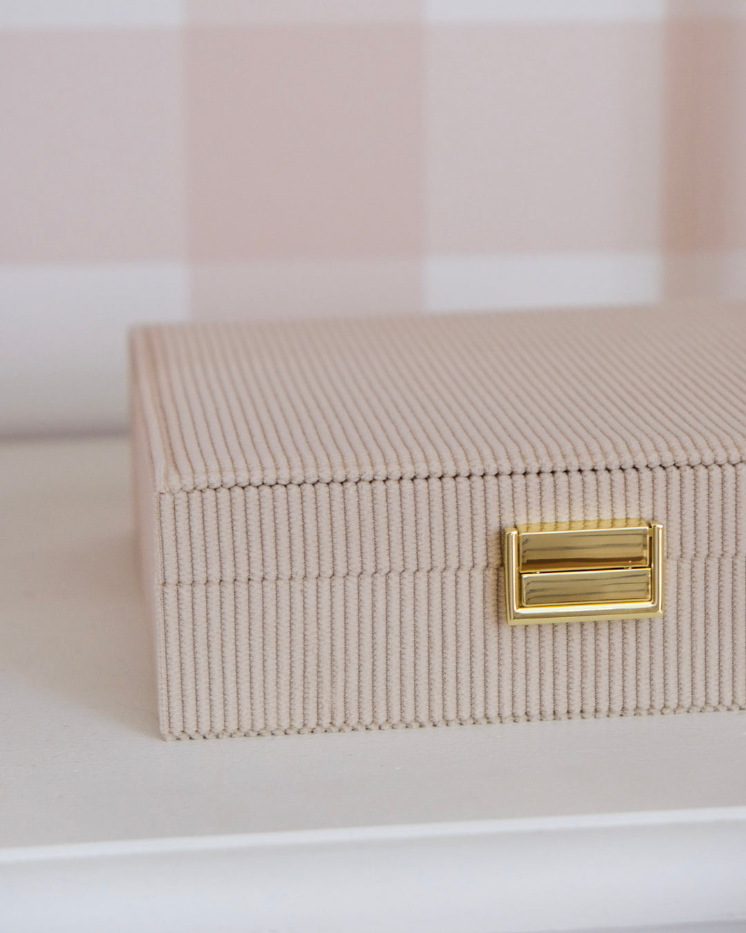 Boîte à bijoux Anne en velours côtelé