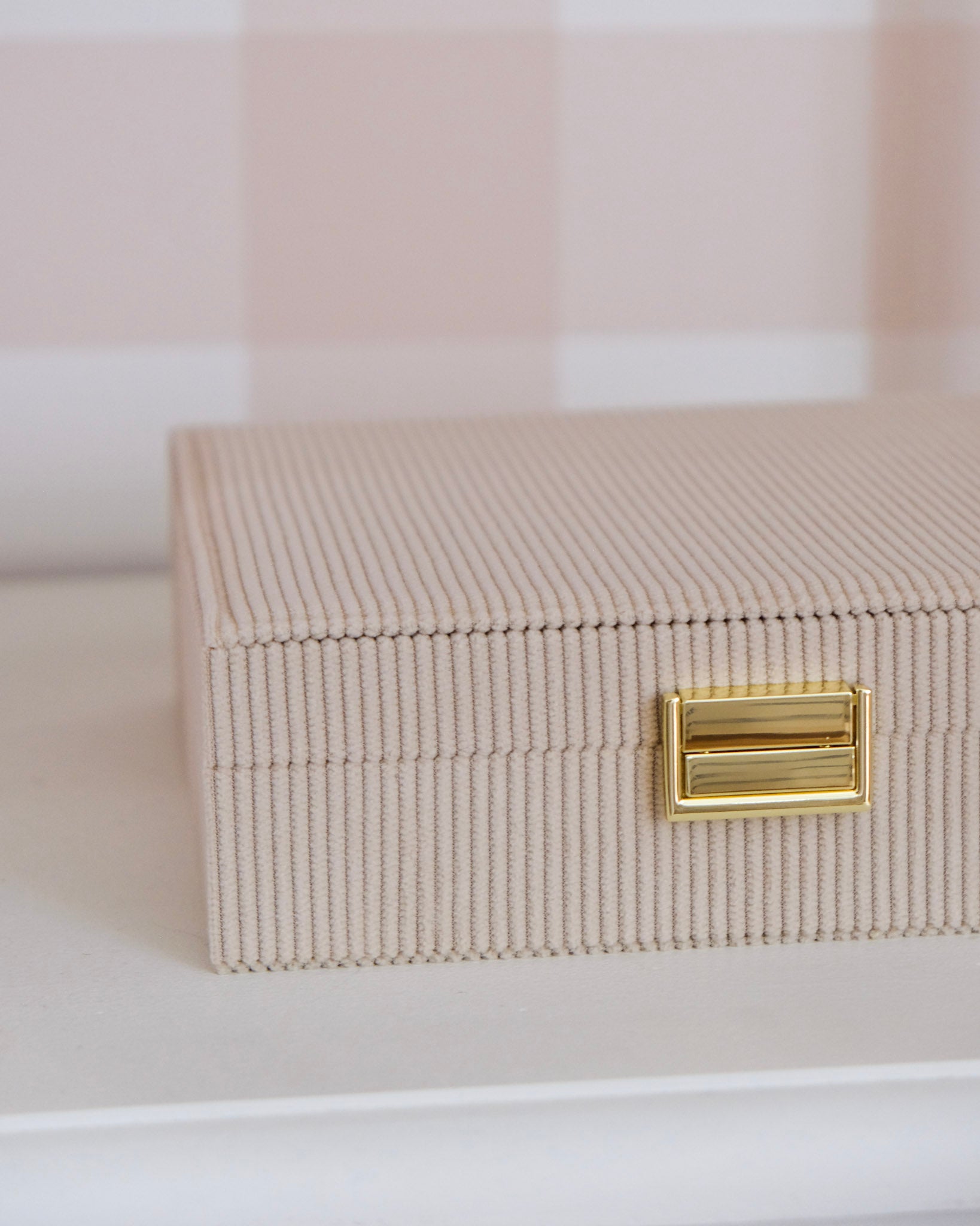 Boîte à bijoux Anne en velours côtelé