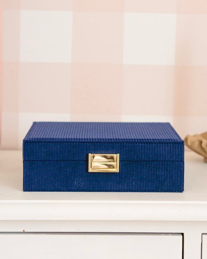 Boîte à bijoux Anne en velours côtelé