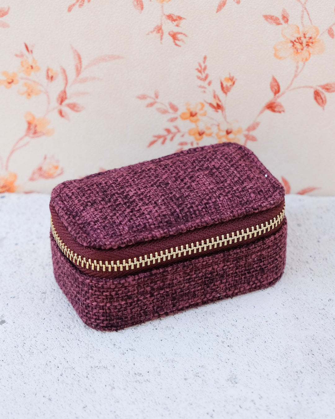 Mini boîte à bijoux de voyage Marie effet lin