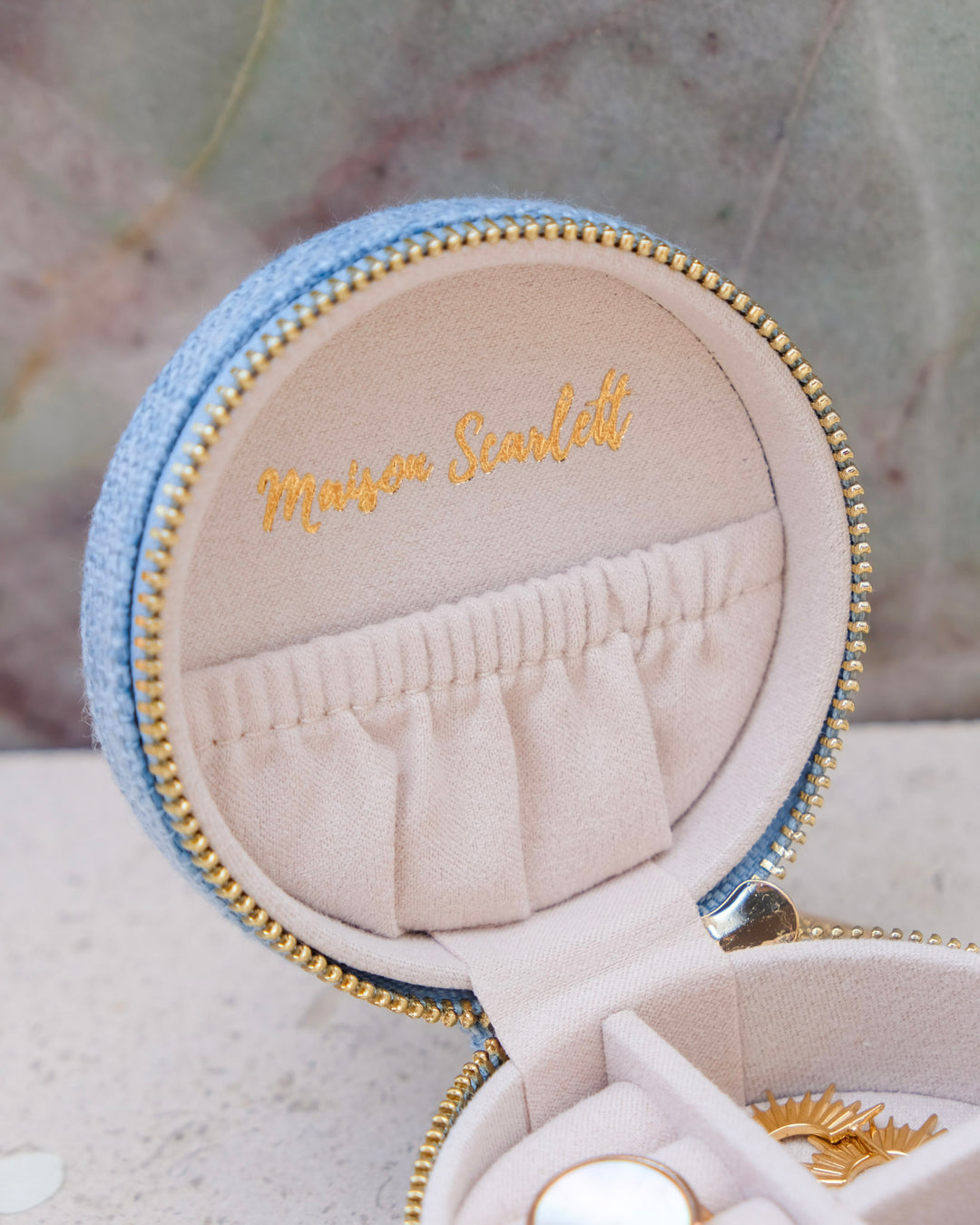 Boîte à bijoux de voyage Yvonne effet lin