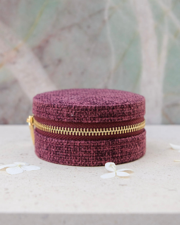 Boîte à bijoux de voyage Yvonne effet lin